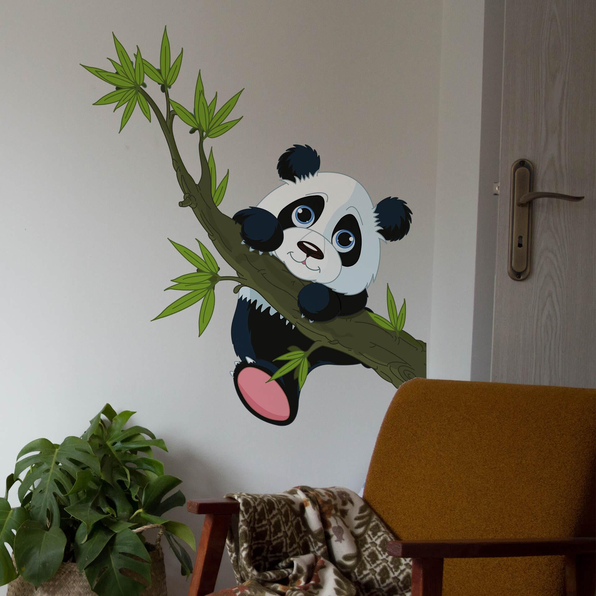 Wandtattoo Kletternder Panda