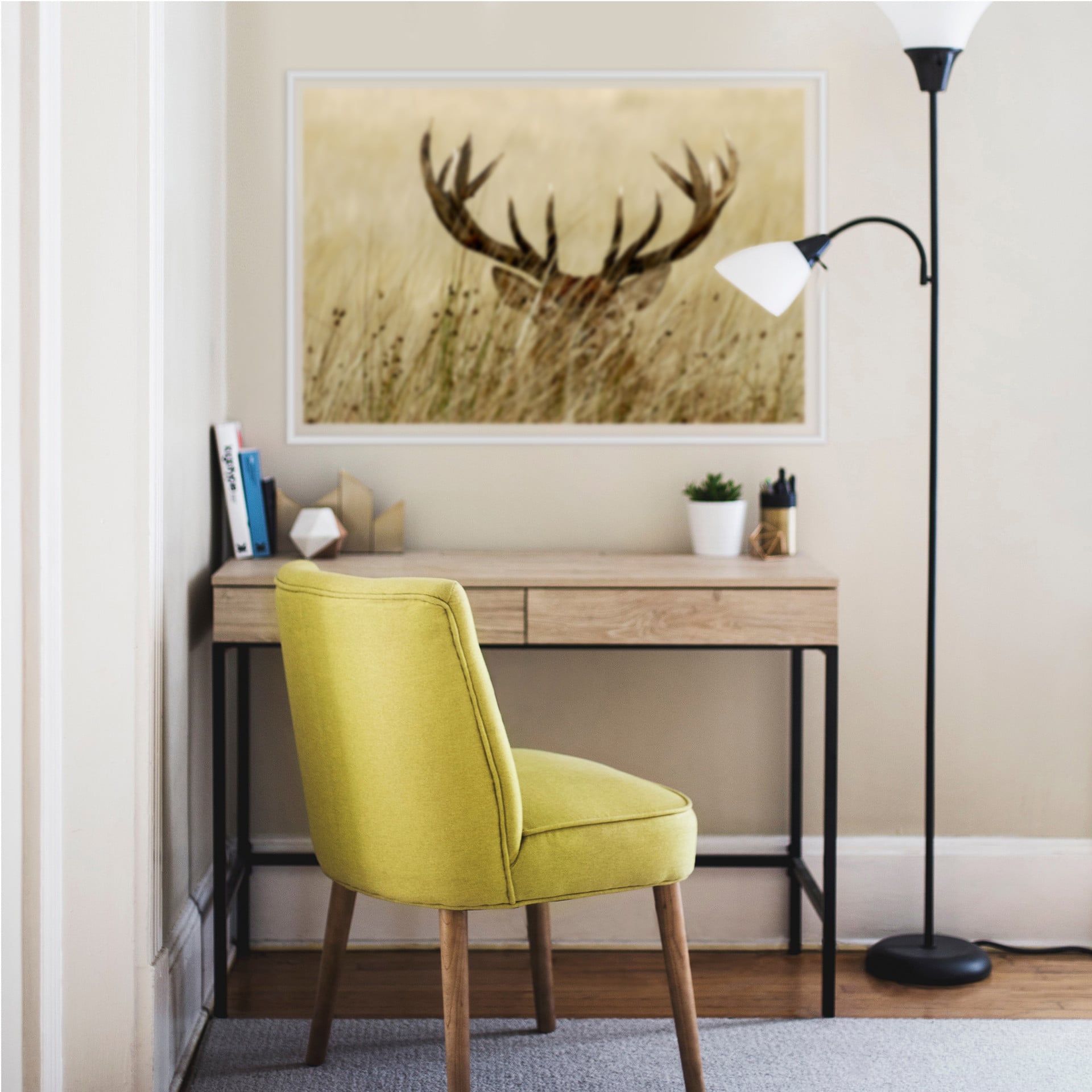 Muurprints Waakzaam Hert