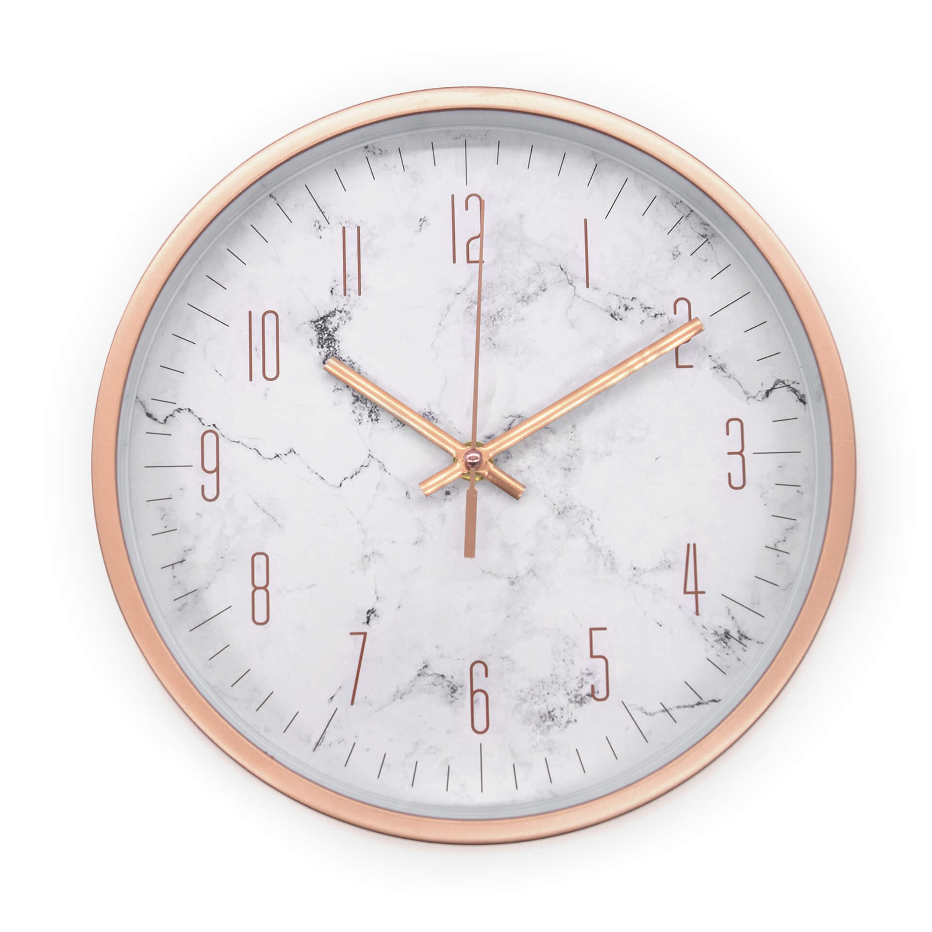Wanduhr Kunststoff Rosé-Marmor-Optik Ø25 cm