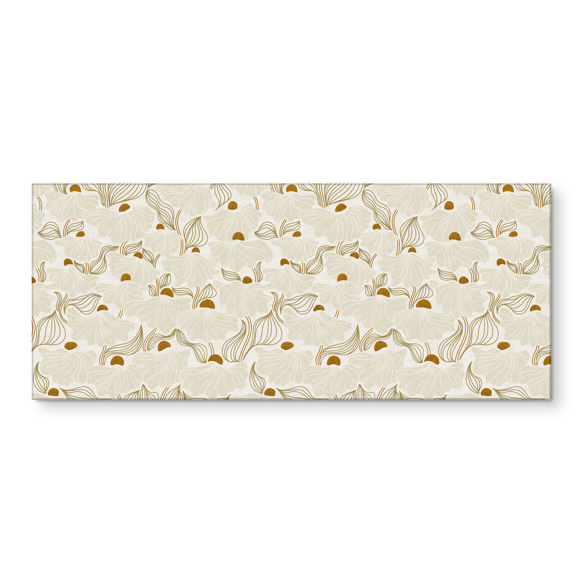 Revêtement pour cuisine Fleurs minimalistes crème et or - Annick