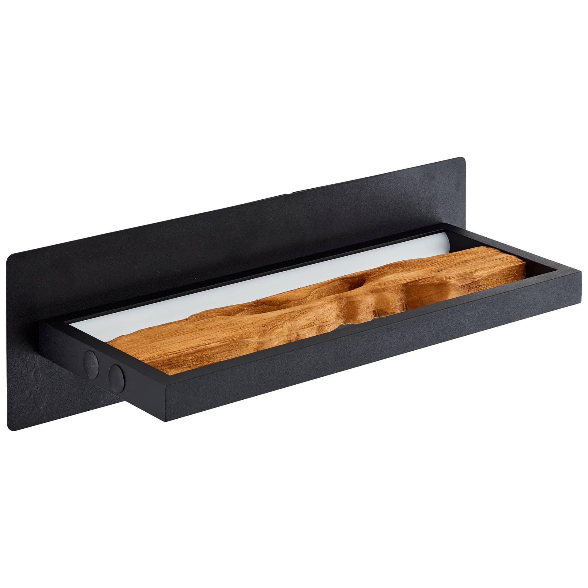 Wandleuchte Elea, braun, 35 x 15,1 cm, Holz Wandlampe