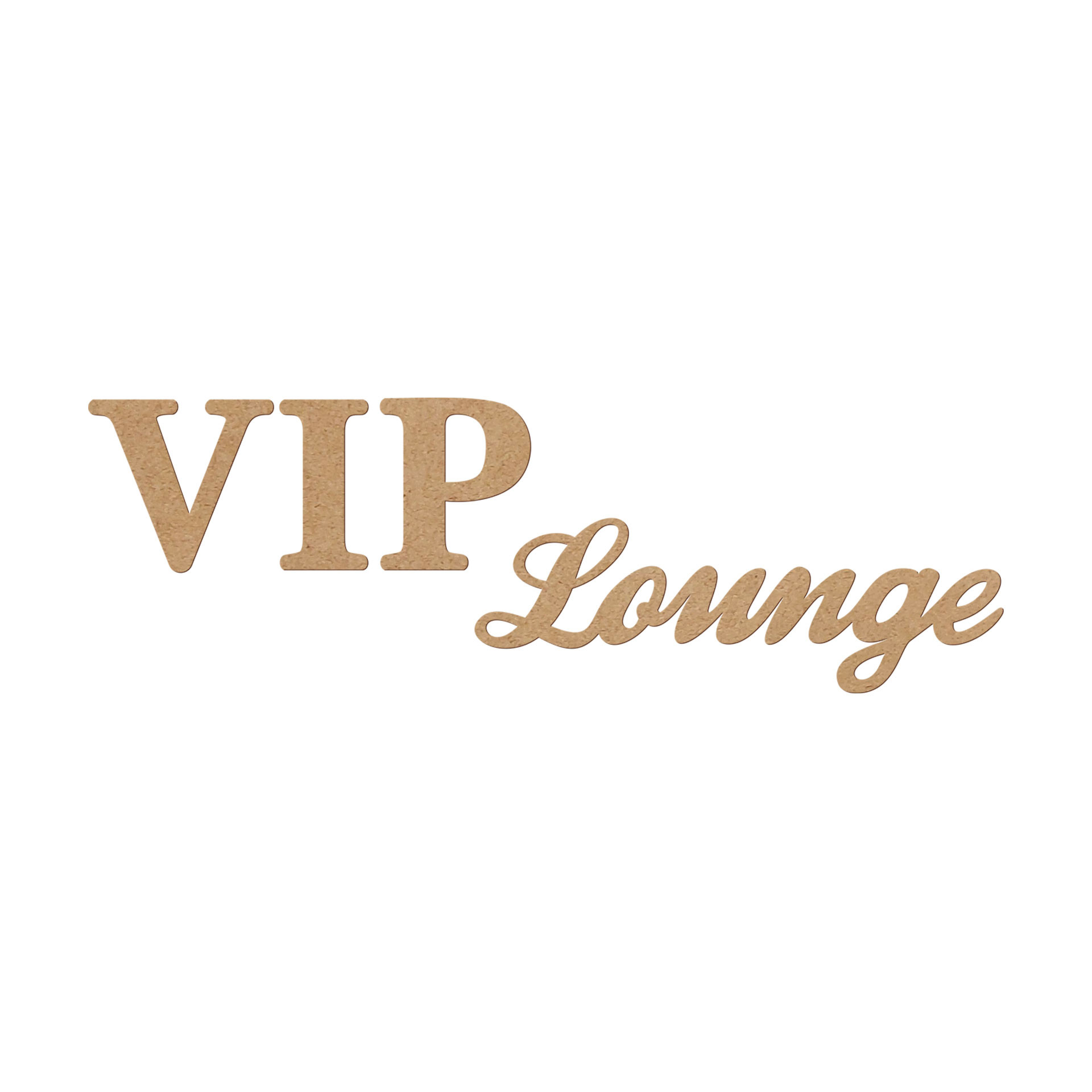 litery dekoracyjne 3D VIP Lounge - MDF natura