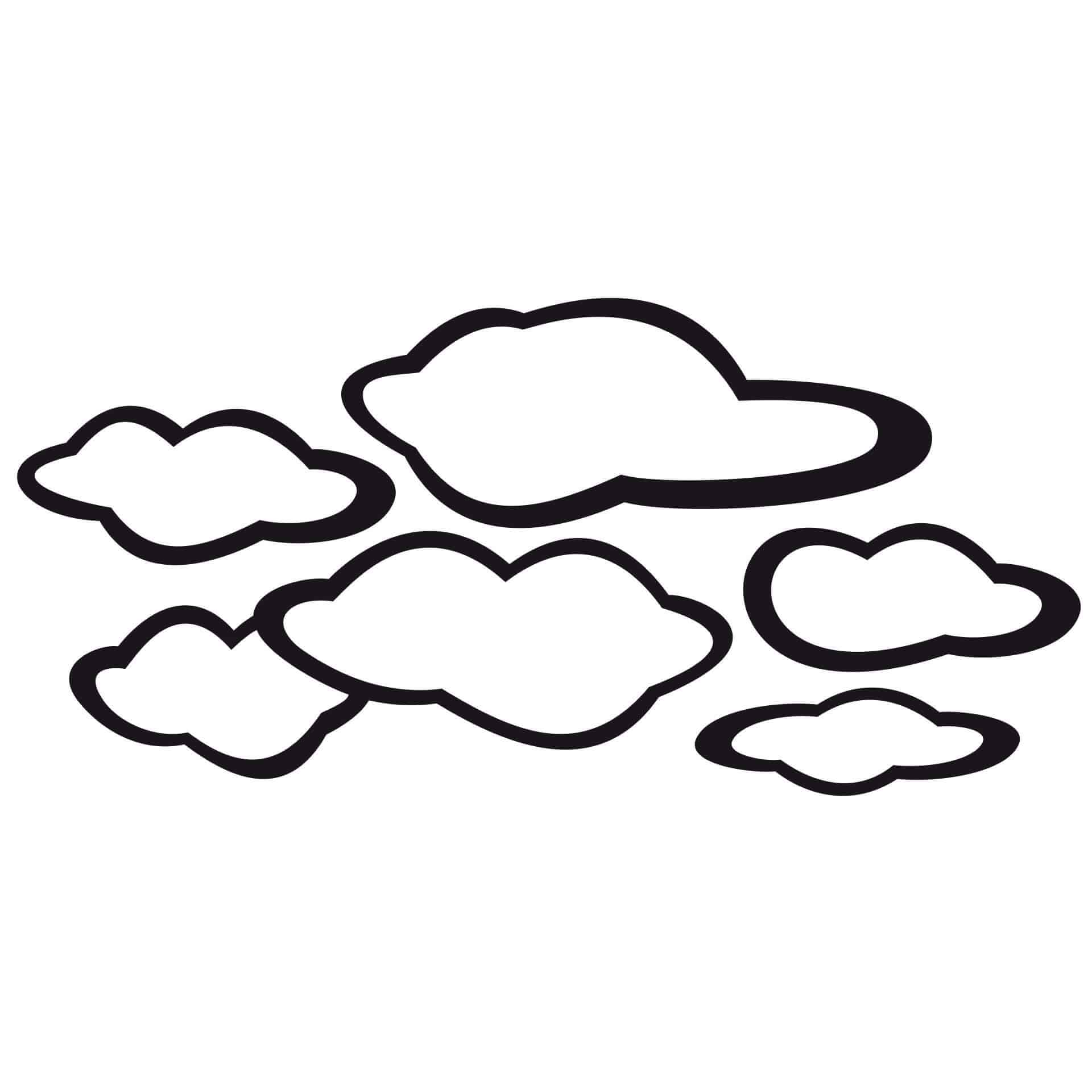 Wandtattoo Wolken-Set 3