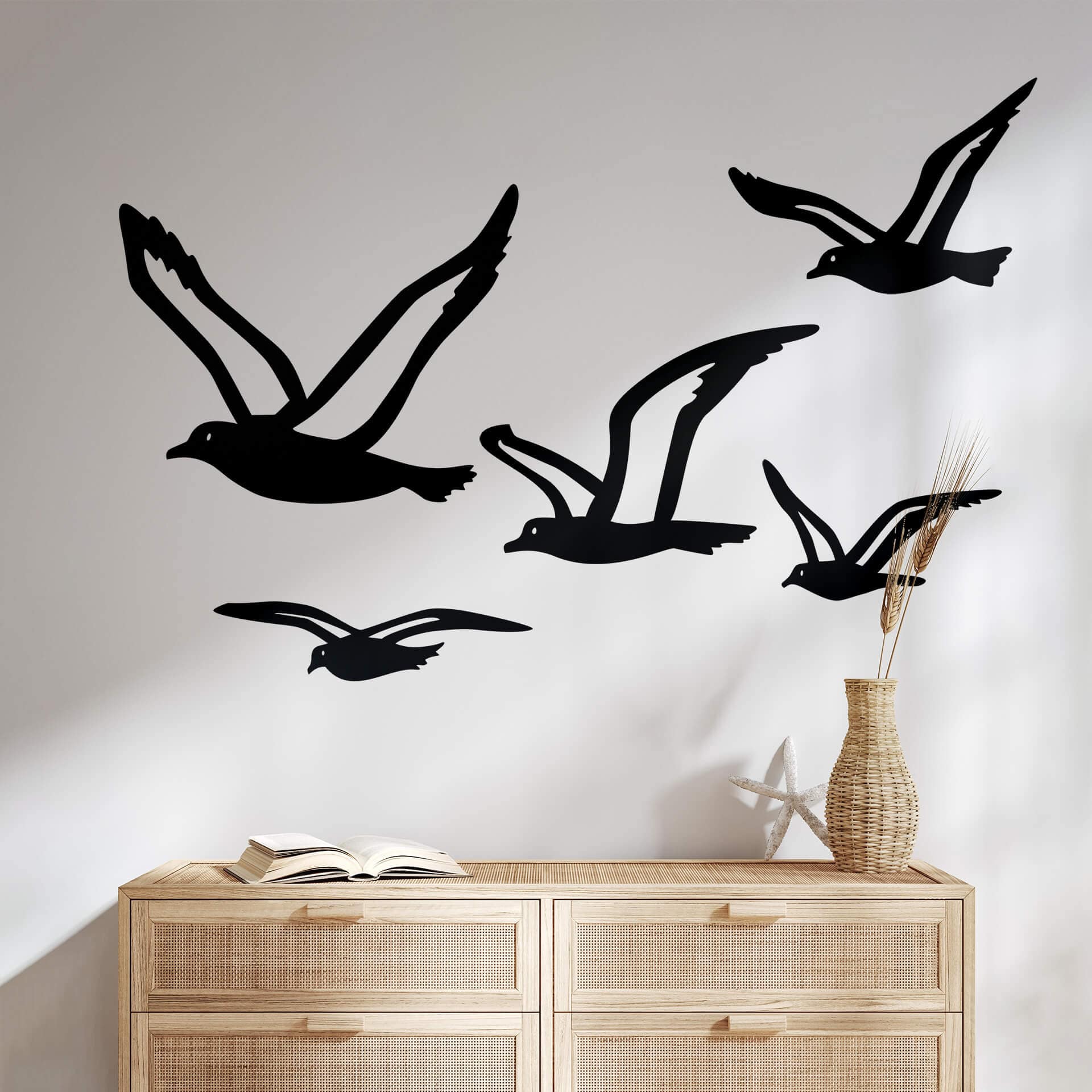 Wallsticker Flok af måger (5 stk.)