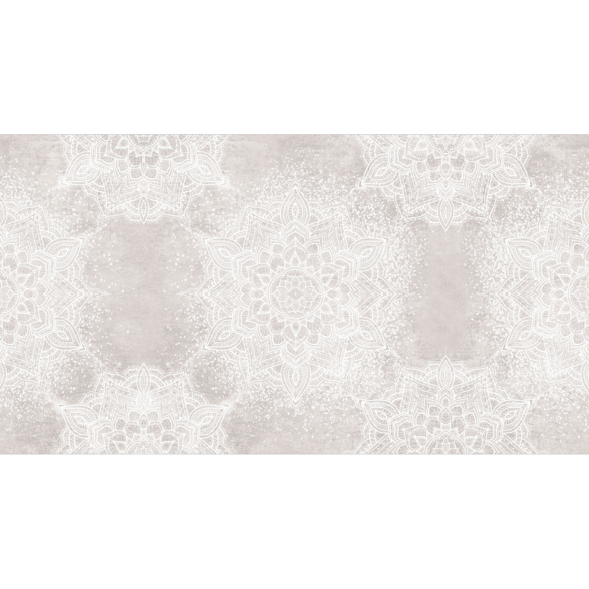 Zachte mandala op grijs-beige Fotobehang - Bloomery Decor