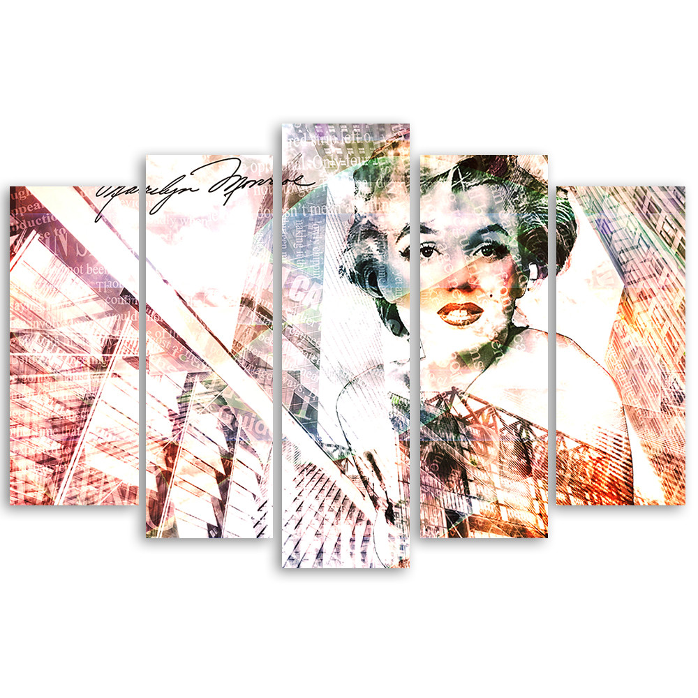 Lærredstryk 5 styk, Marilyn Monroe