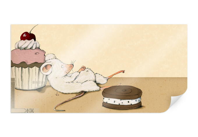 Poster Loske - Maus mit Muffin - Panorama