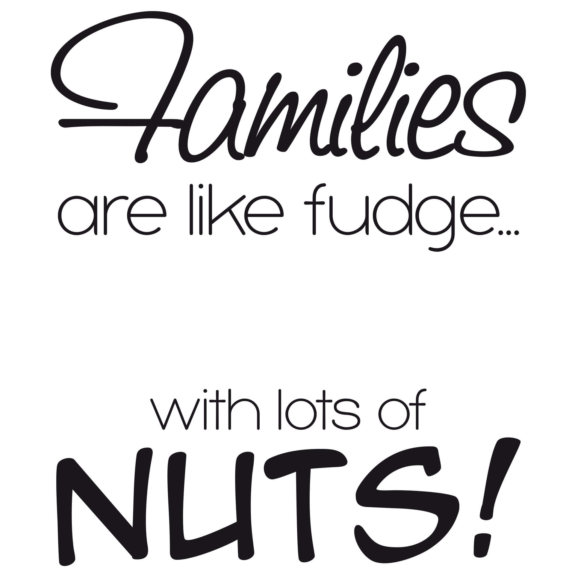 Families are like fudge (tofarvet) wallsticker