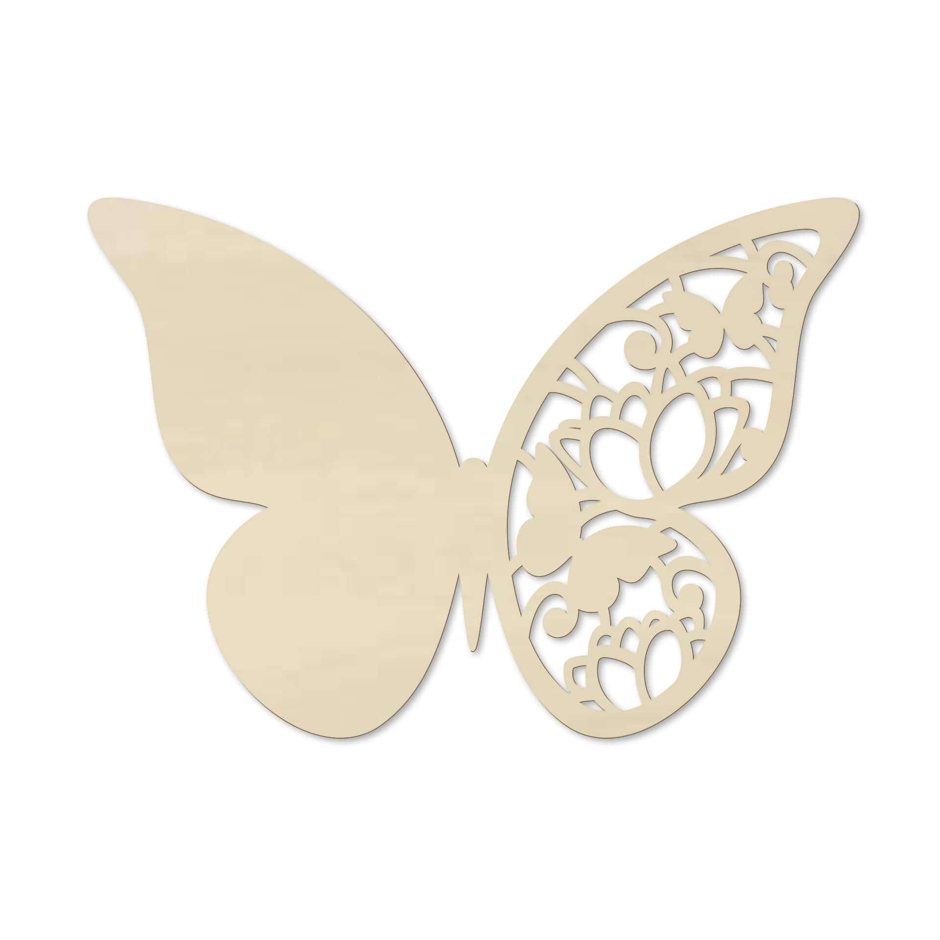 Dekoracja drewniana topola - motyl kwiatowy