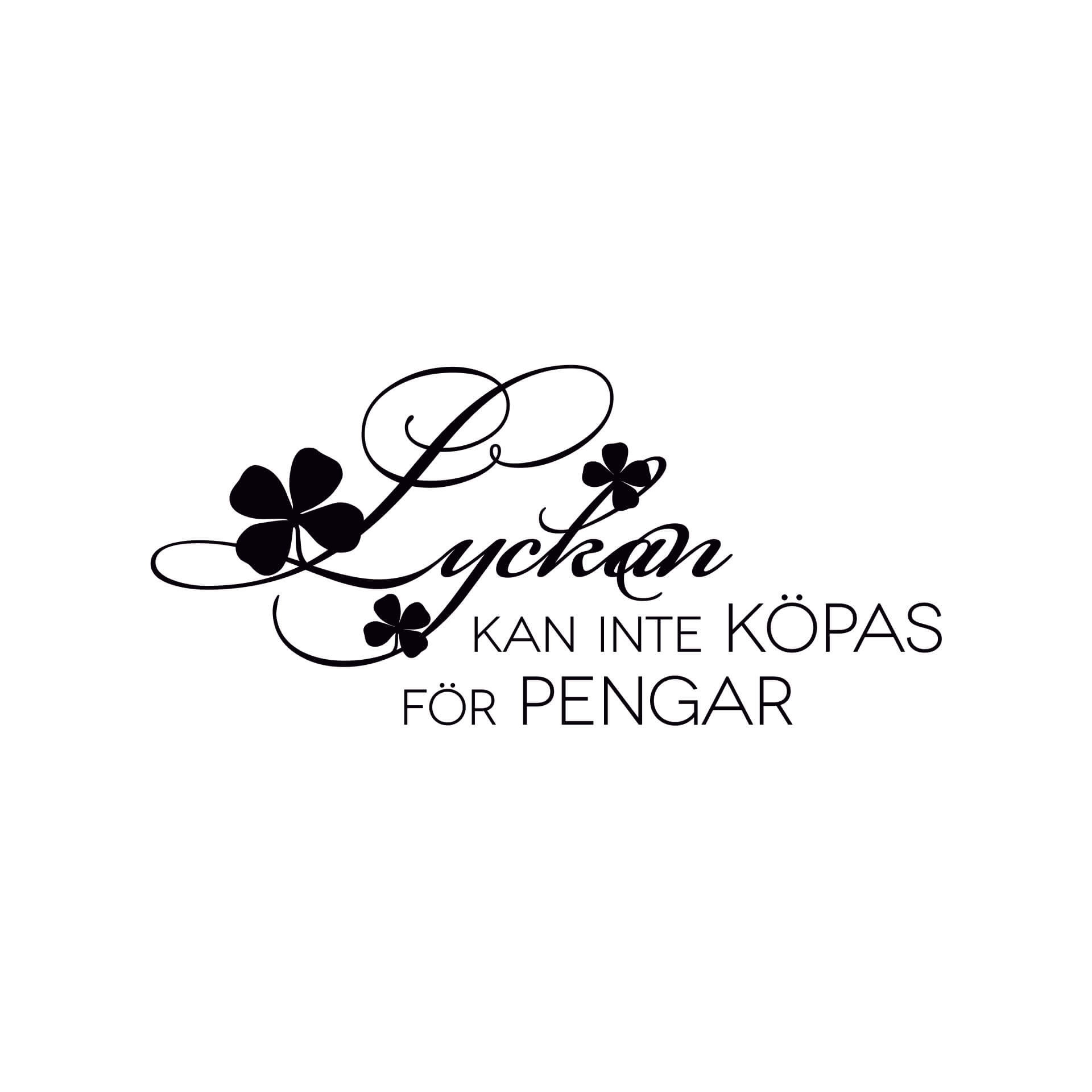 Wallsticker Lyckan kan inte köpas för pengar