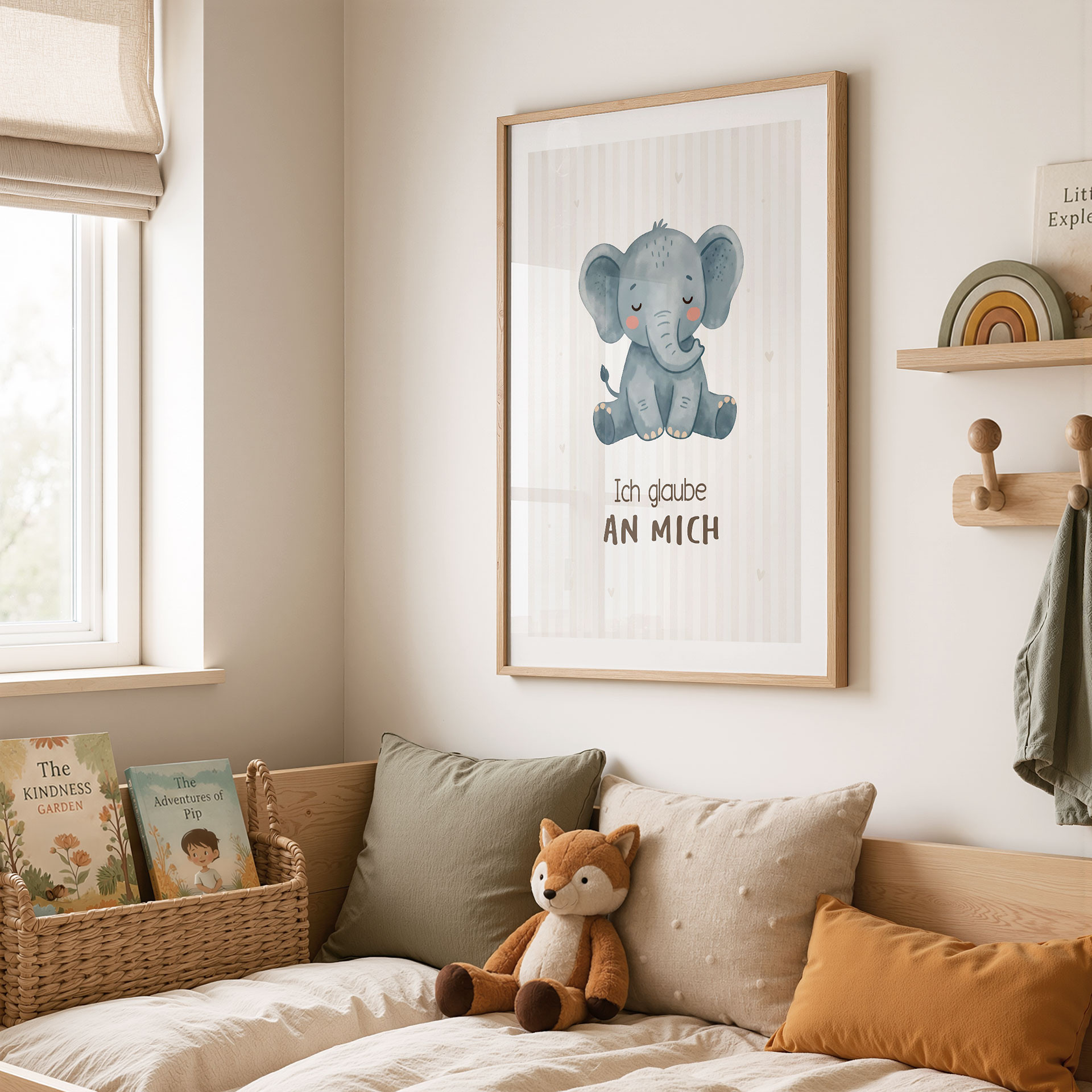 Kinder-Poster 'Ich glaube an mich' mit Elefant