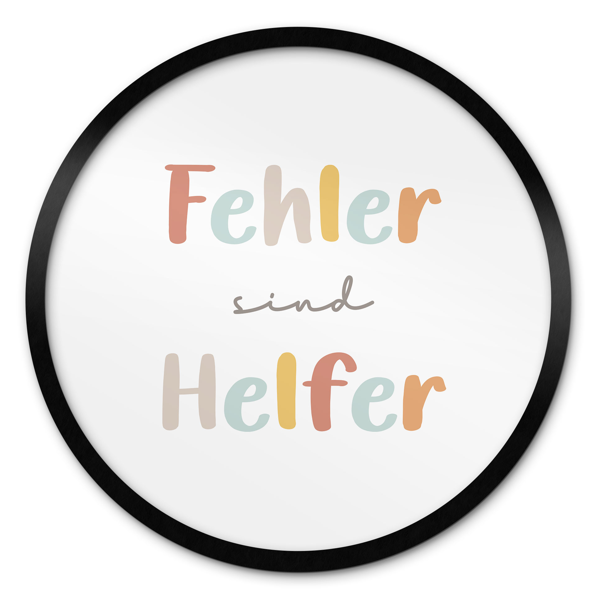 Rundes Affirmationsposter 'Fehler sind Helfer' für Kinder