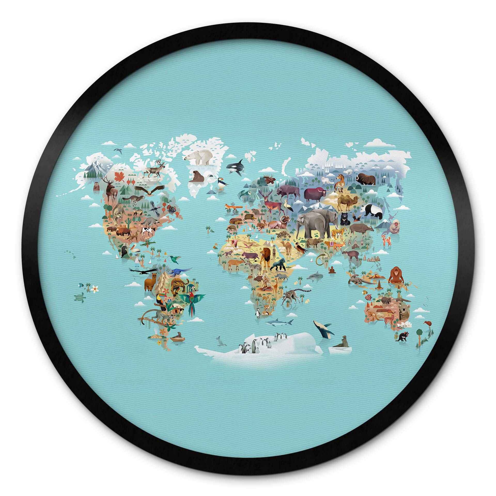 Poster World Map - Braun