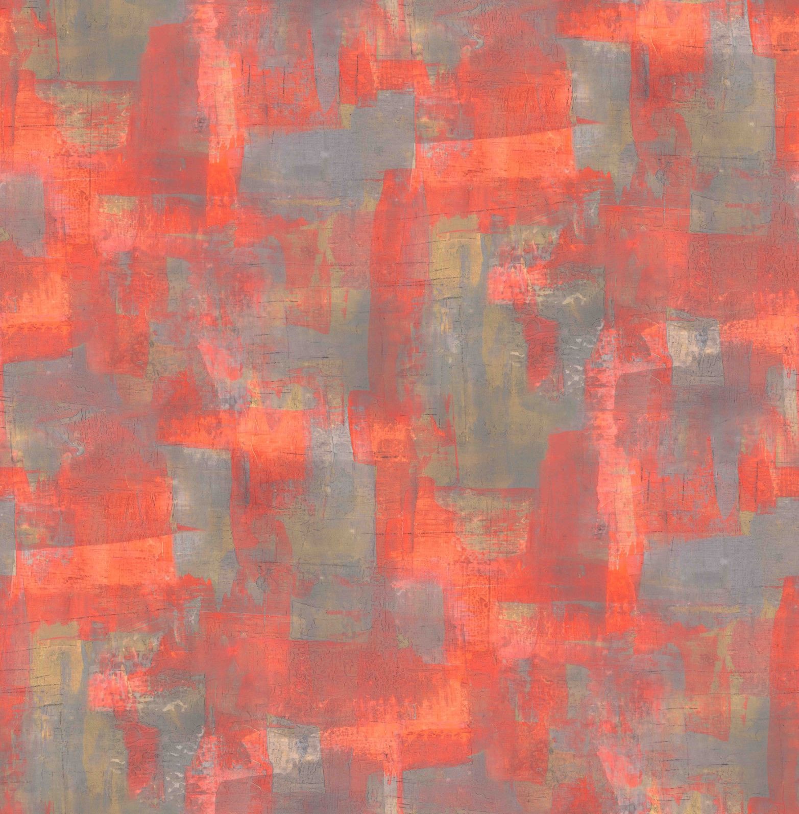 Papier peint photo Aplats de couleurs abstraites en rouge gris et ocre avec structure 2,7 x 2,65 m