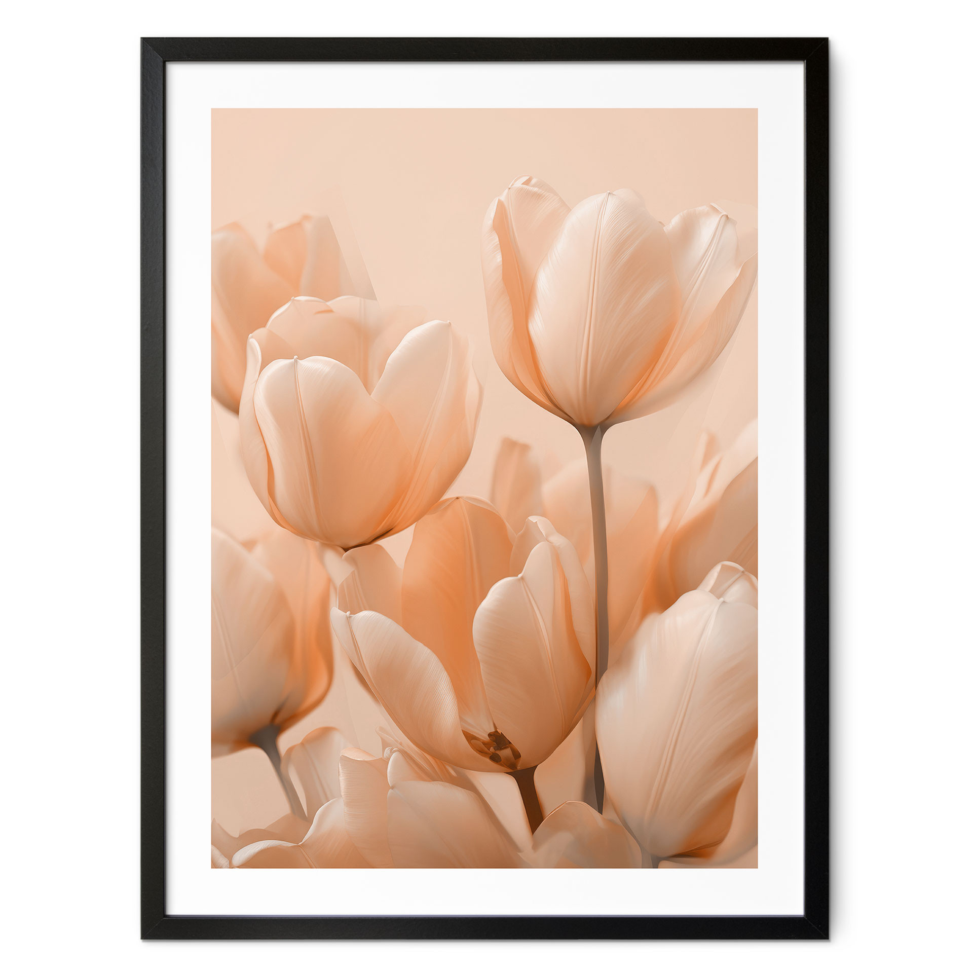 Plakat z tulipanami w kolorze brzoskwiniowym - Treechild