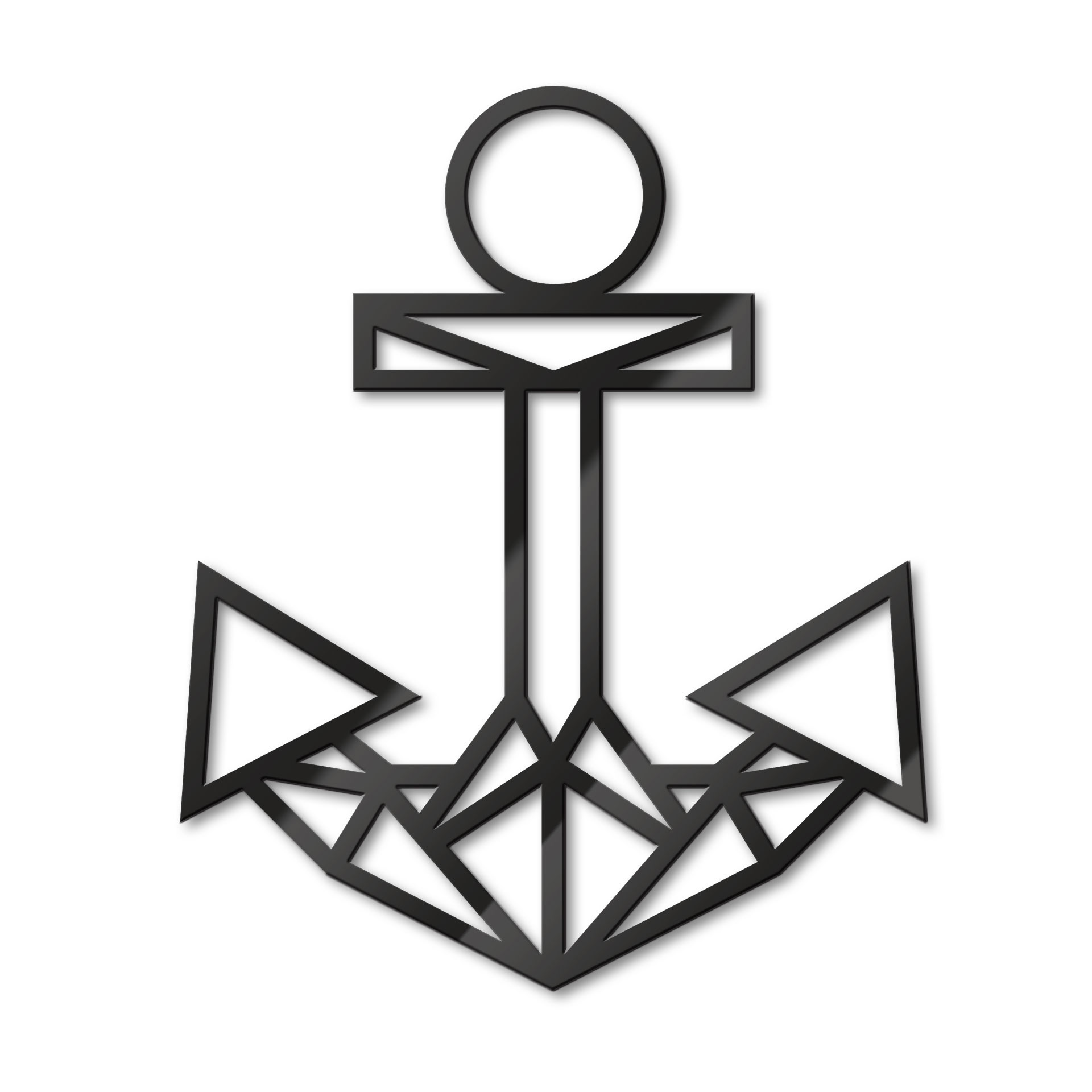 Akrylowa dekoracja origami kotwica