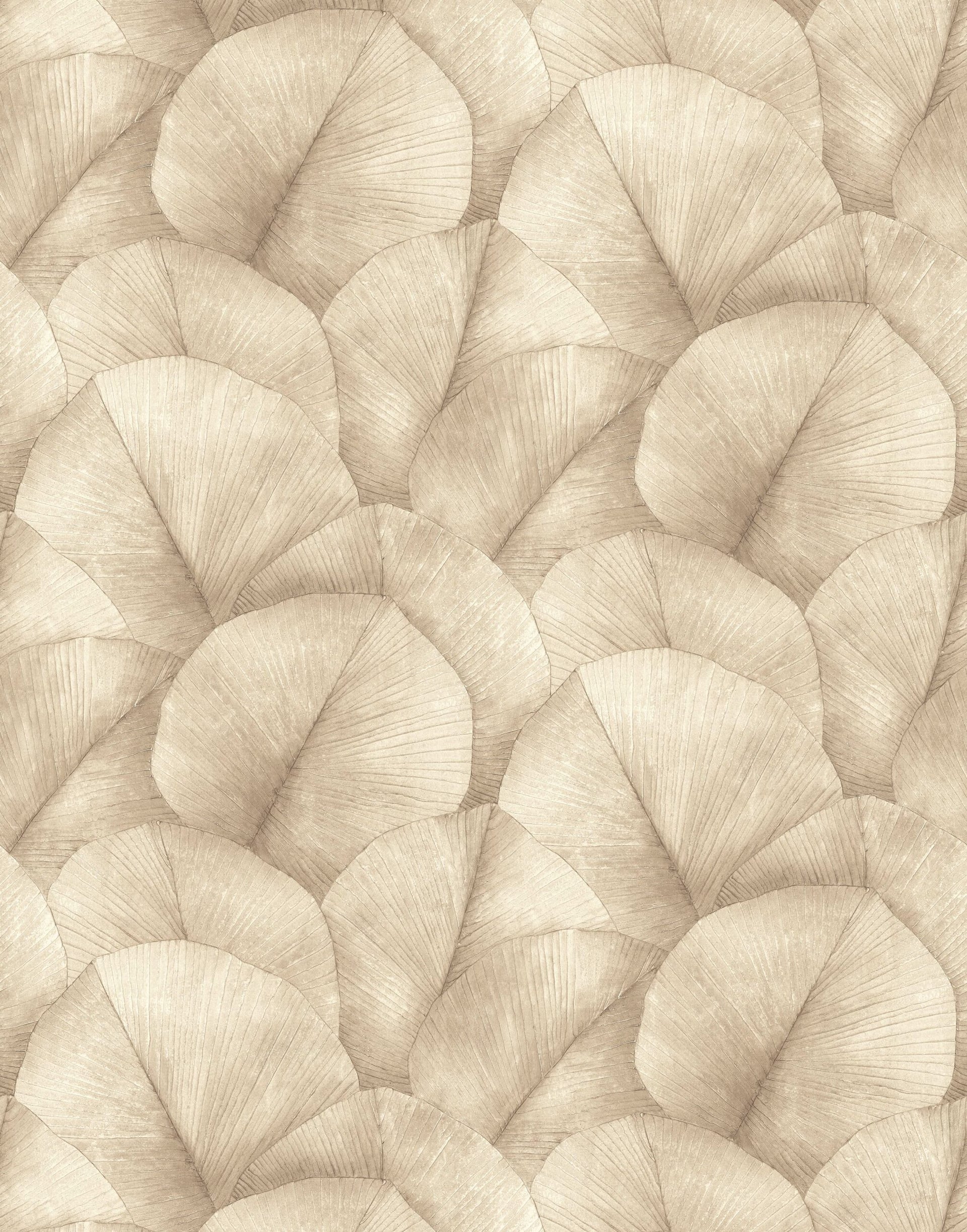Behang Kumano met bloemmotieven beige
