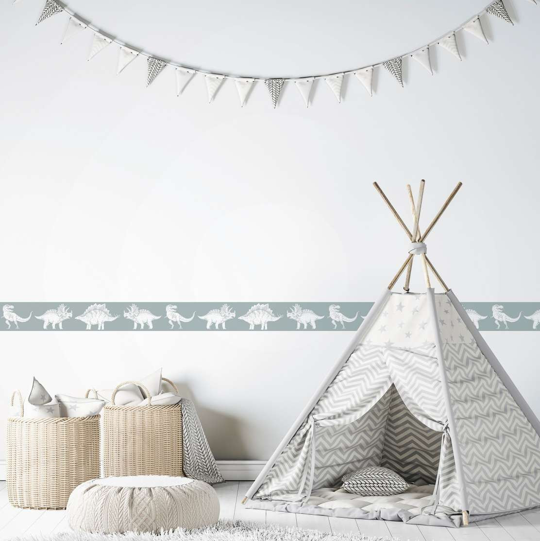Carta da parati, tessuto non tessuto per bambini Walls grigio, bianco