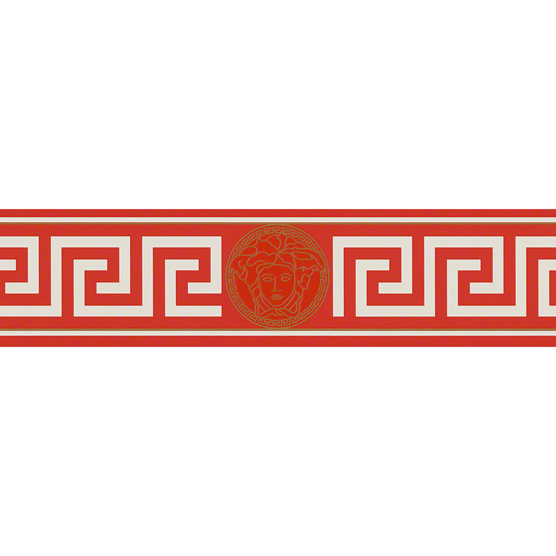 Versace Tapetbanner Græsk rød, metallisk, hvid