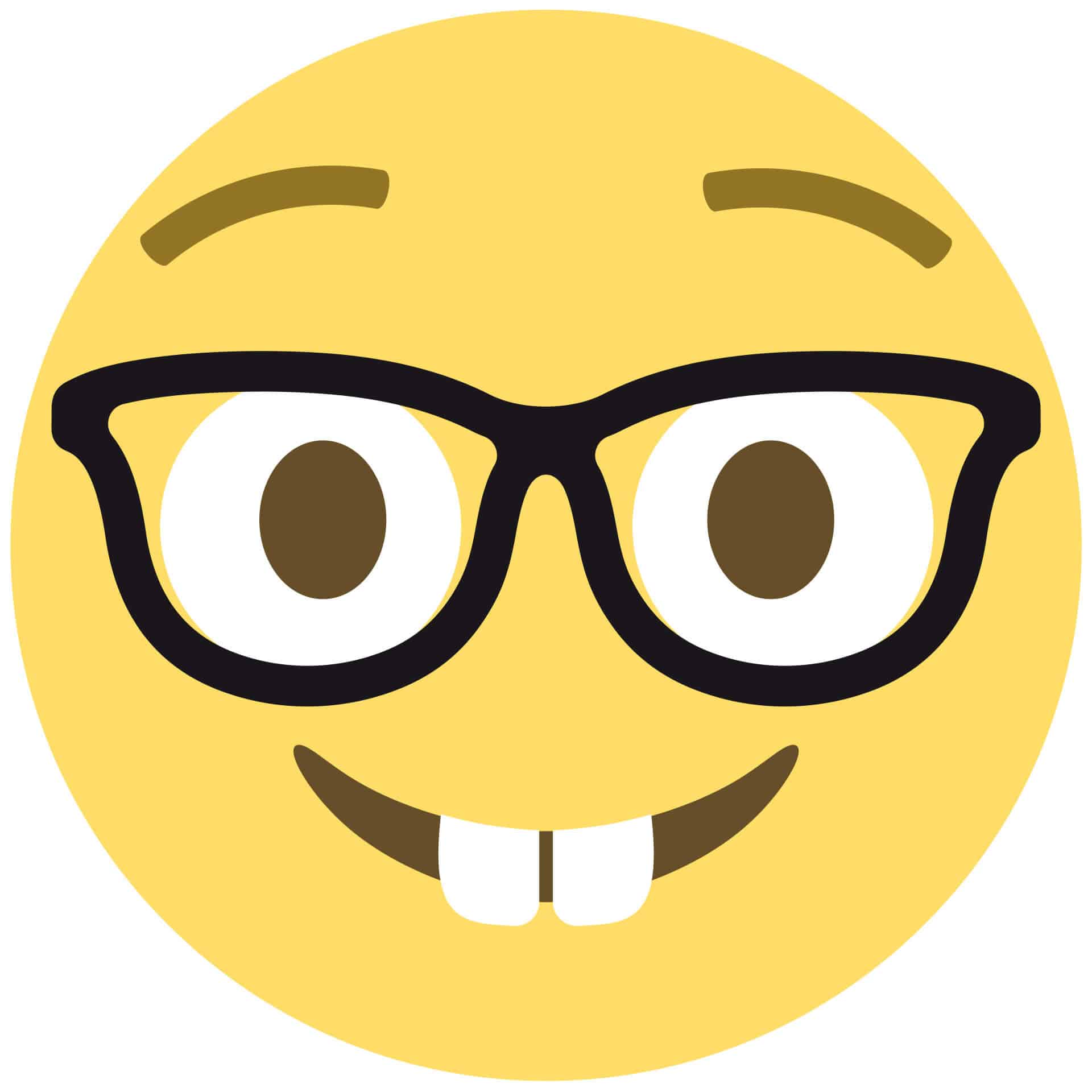 Wandtattoo Emoji Nerd Face