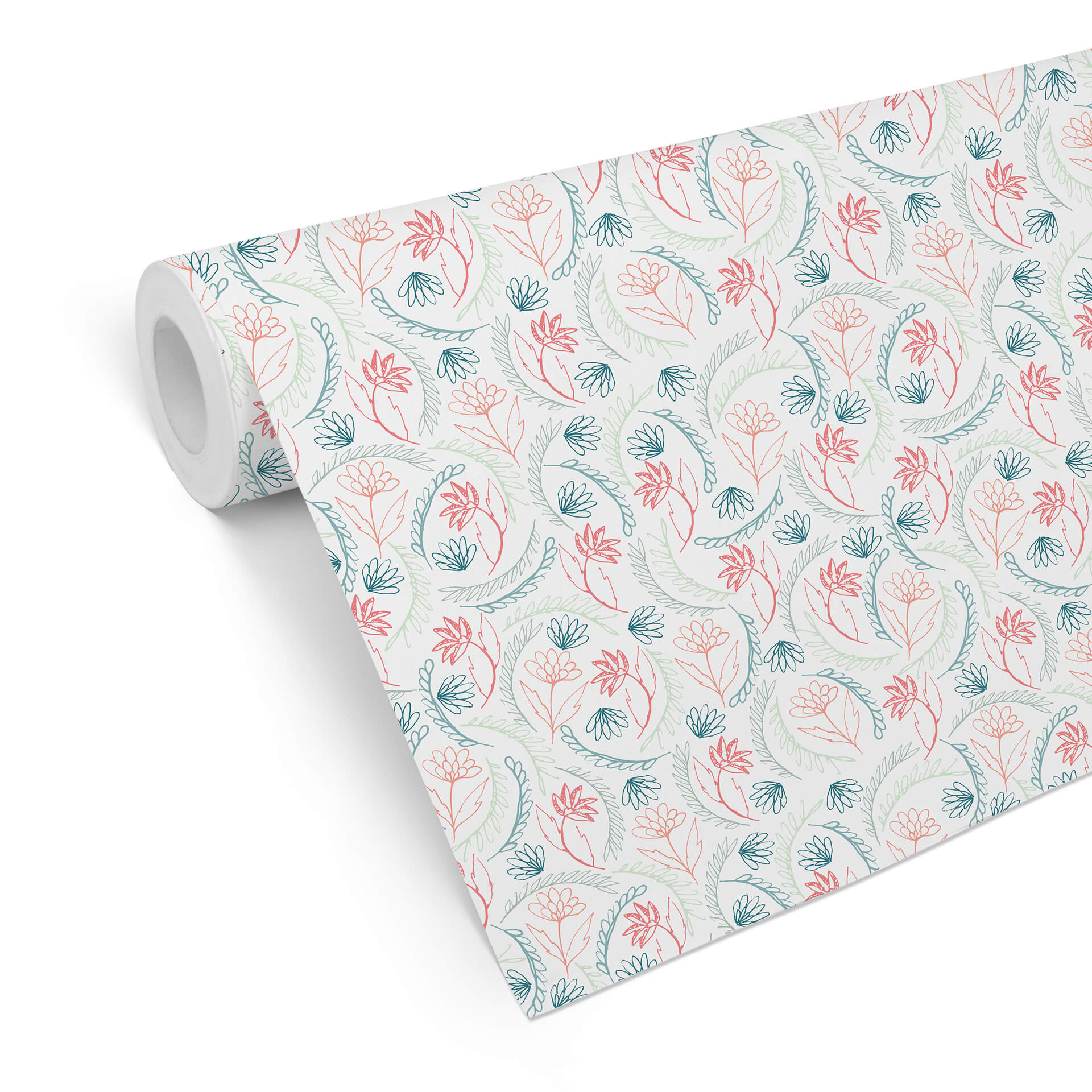 Patroonbehang Graphic Flowers - roze