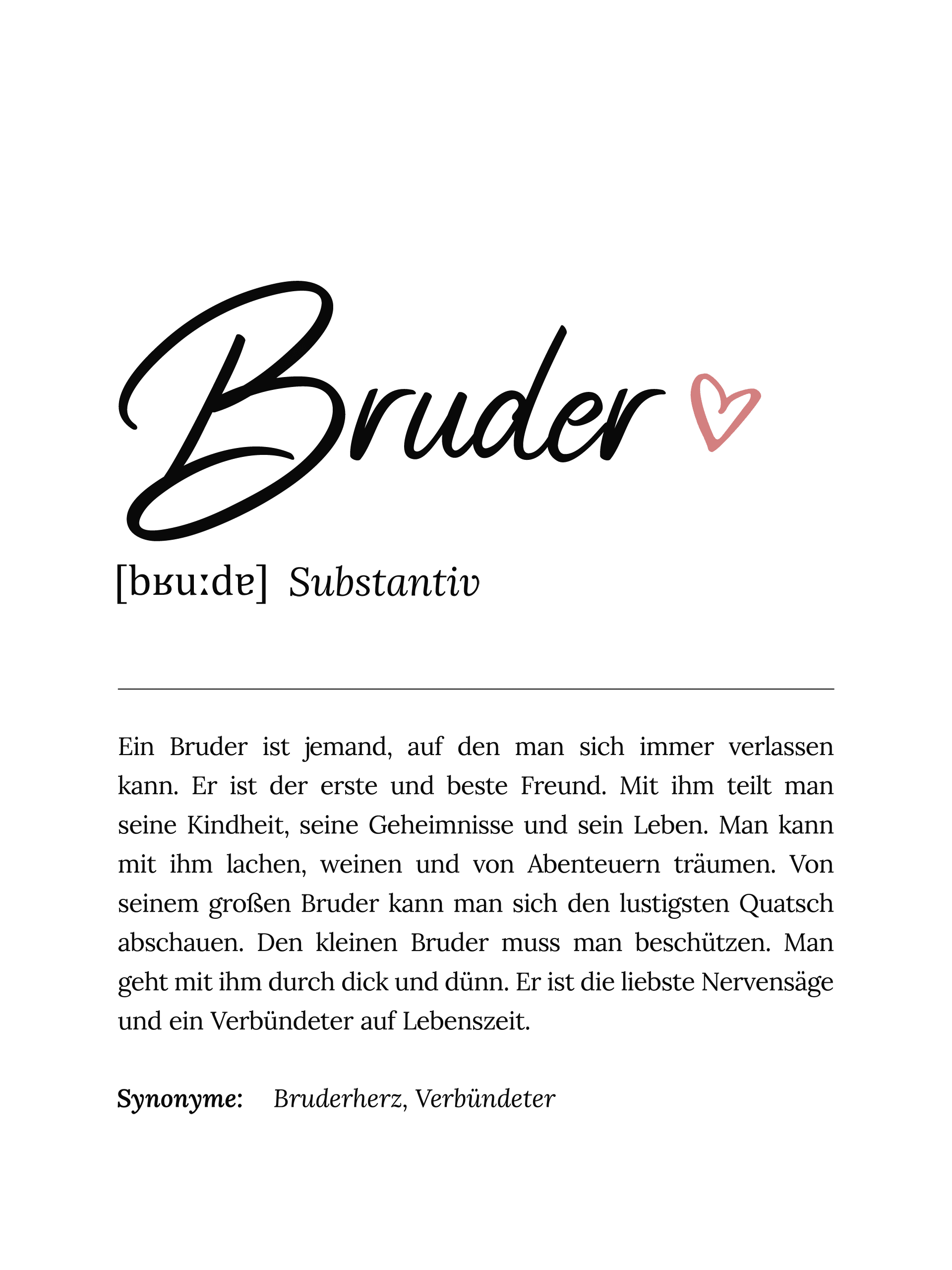 Personalisiertes Poster Definition - Bruder