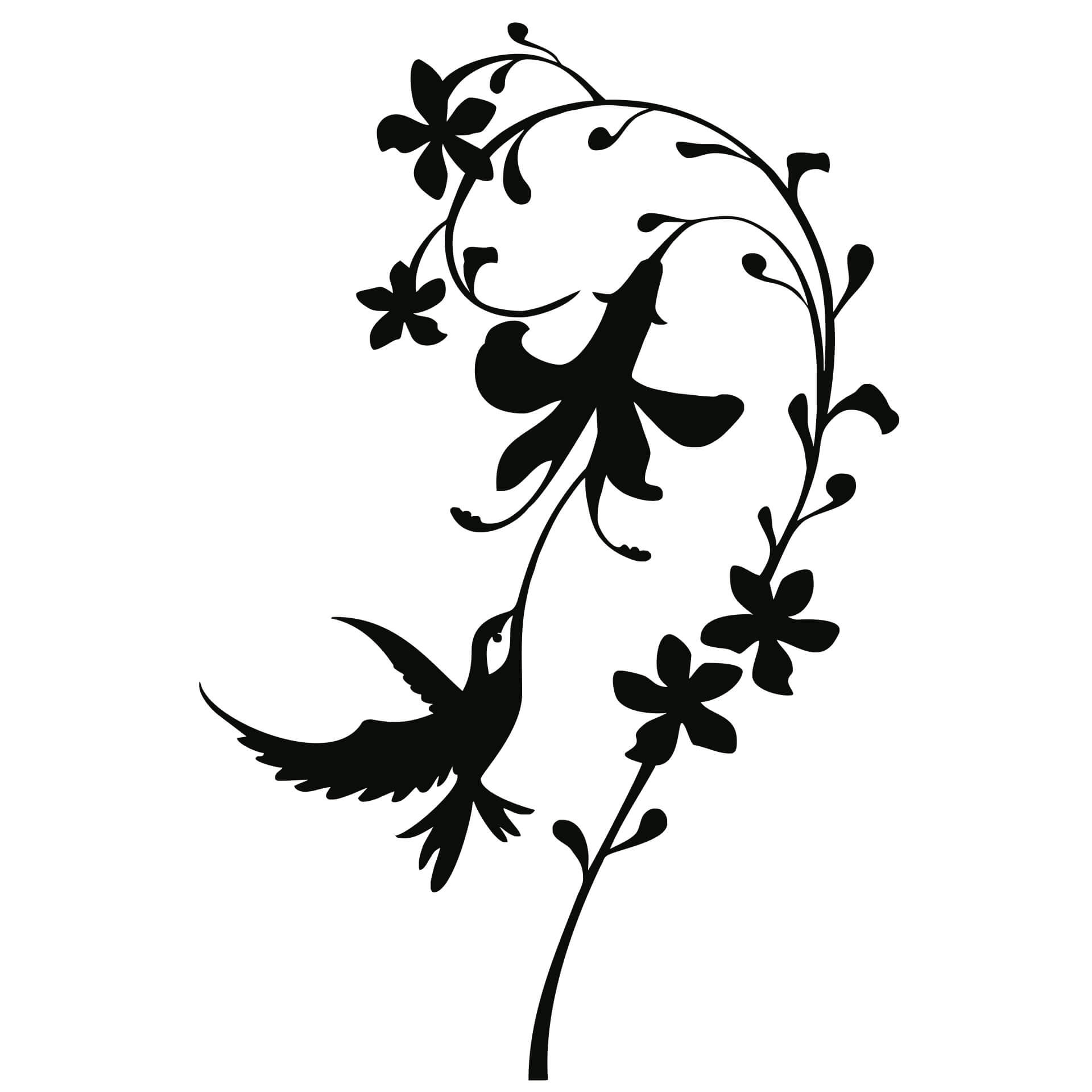Wallsticker Kolibri Blomster
