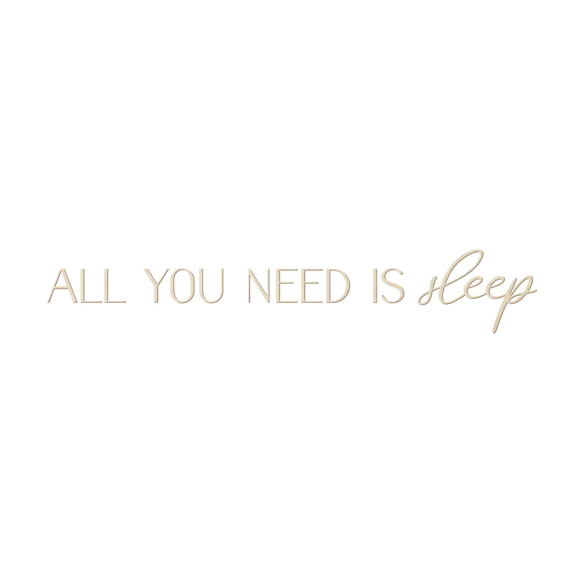 sypialnia z drewnianym napisem 3D - All you need is sleep - Poplar