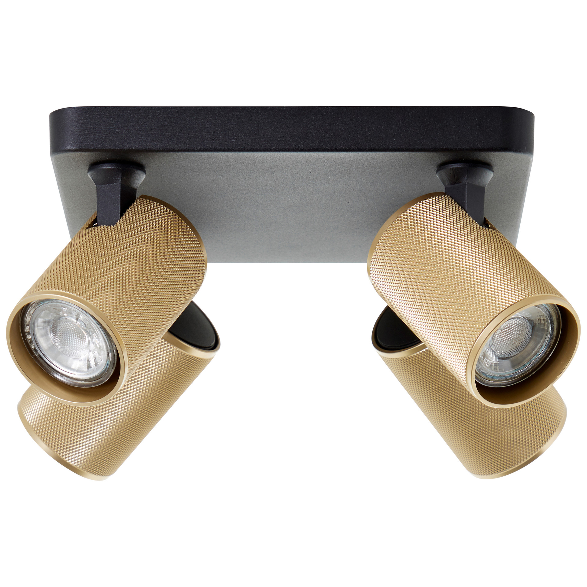 Spotbalken Leonardo, gold, 12,1 x 22 cm, Metall, goldene deckenstrahler