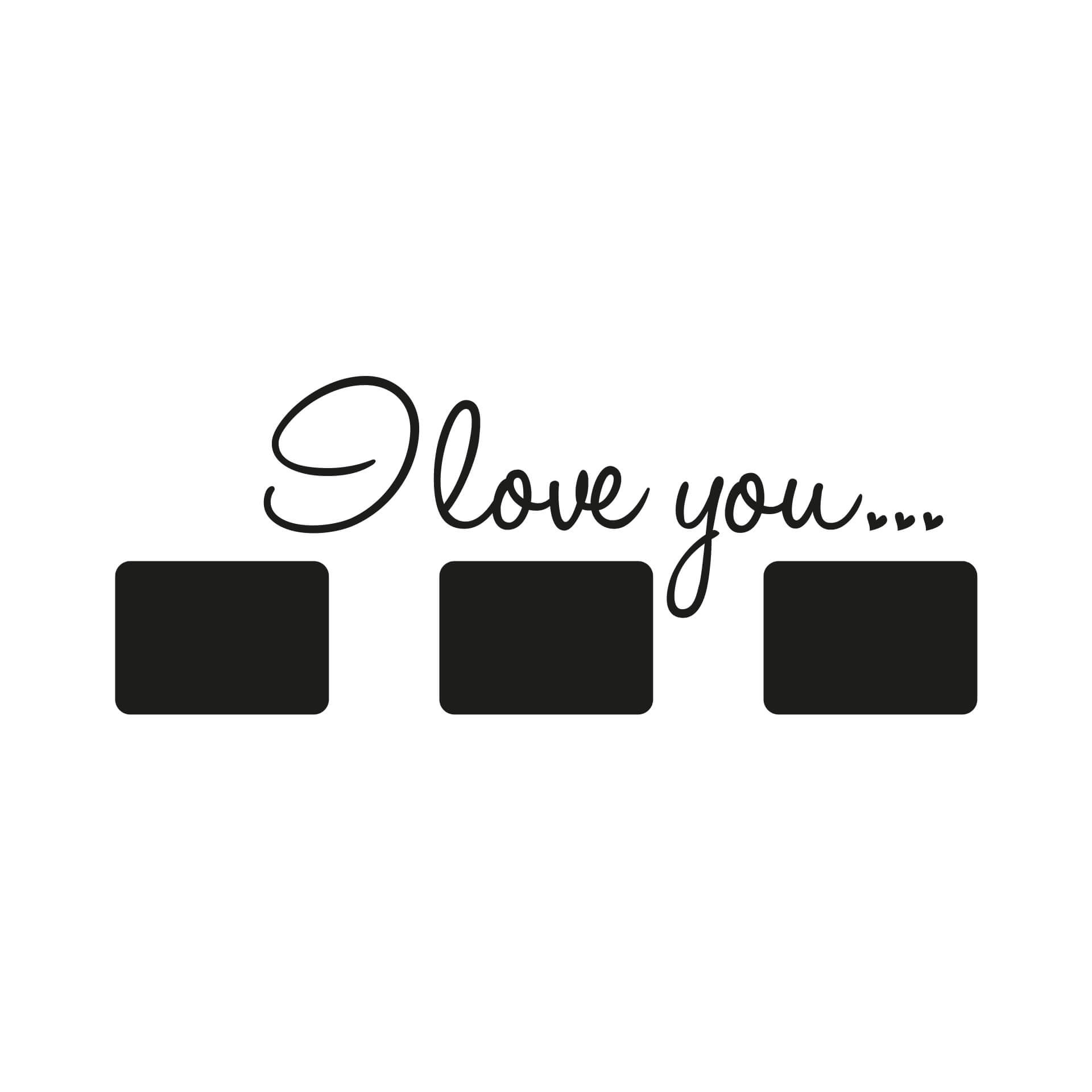 Wallsticker - I love you med plads til fotos