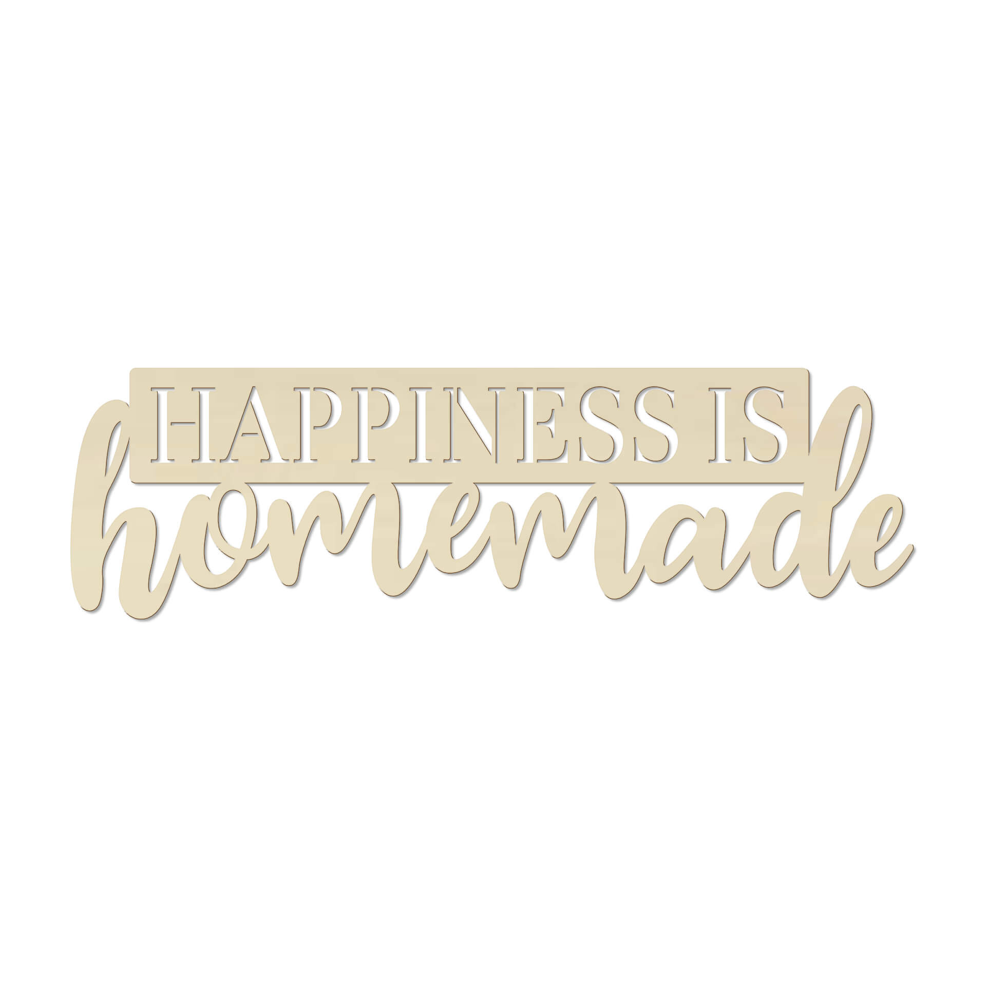 Drewniane litery topola Happiness is homemade