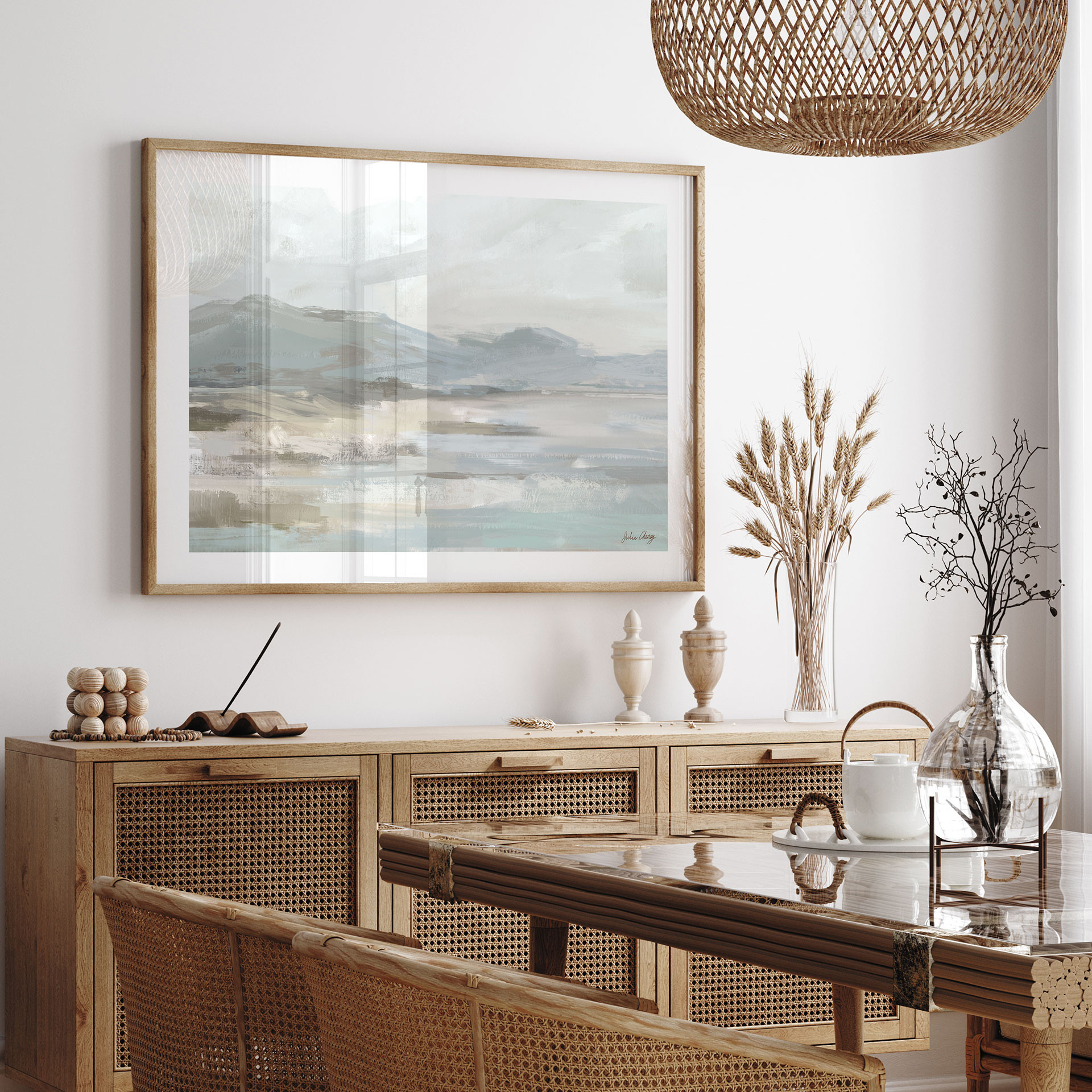 Poster Zacht Kustlandschap Grijs - Cheney