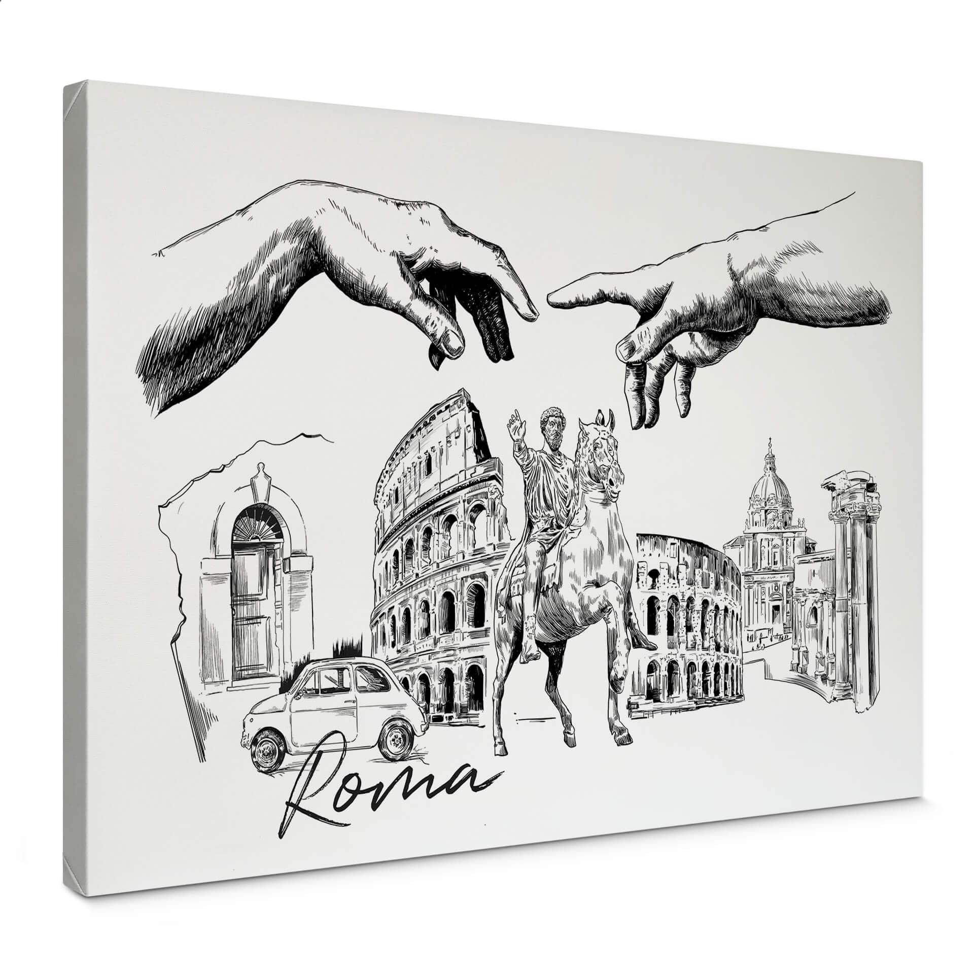 Obraz na płótnie Roma - Czarno-biały - Love your City