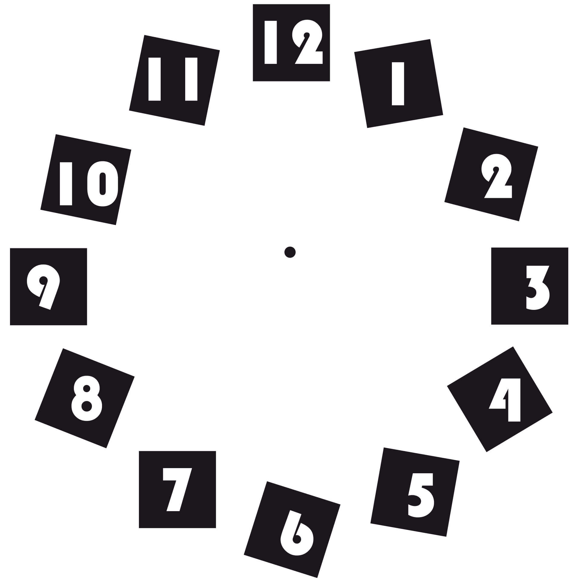 Sticker mural - Horloge Digits