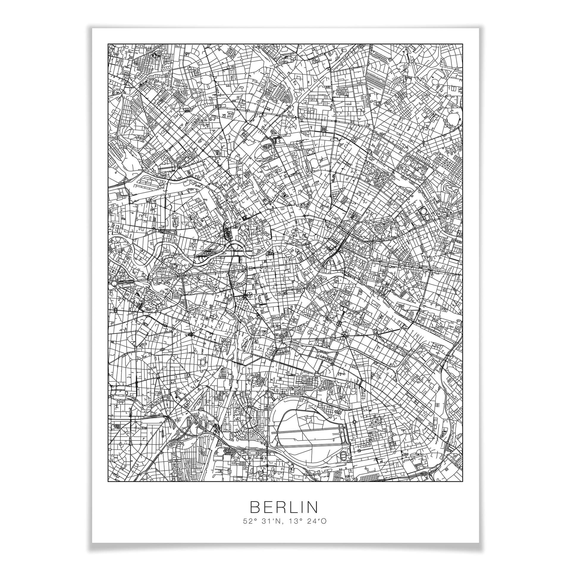 Plakat mapa miasta Berlin