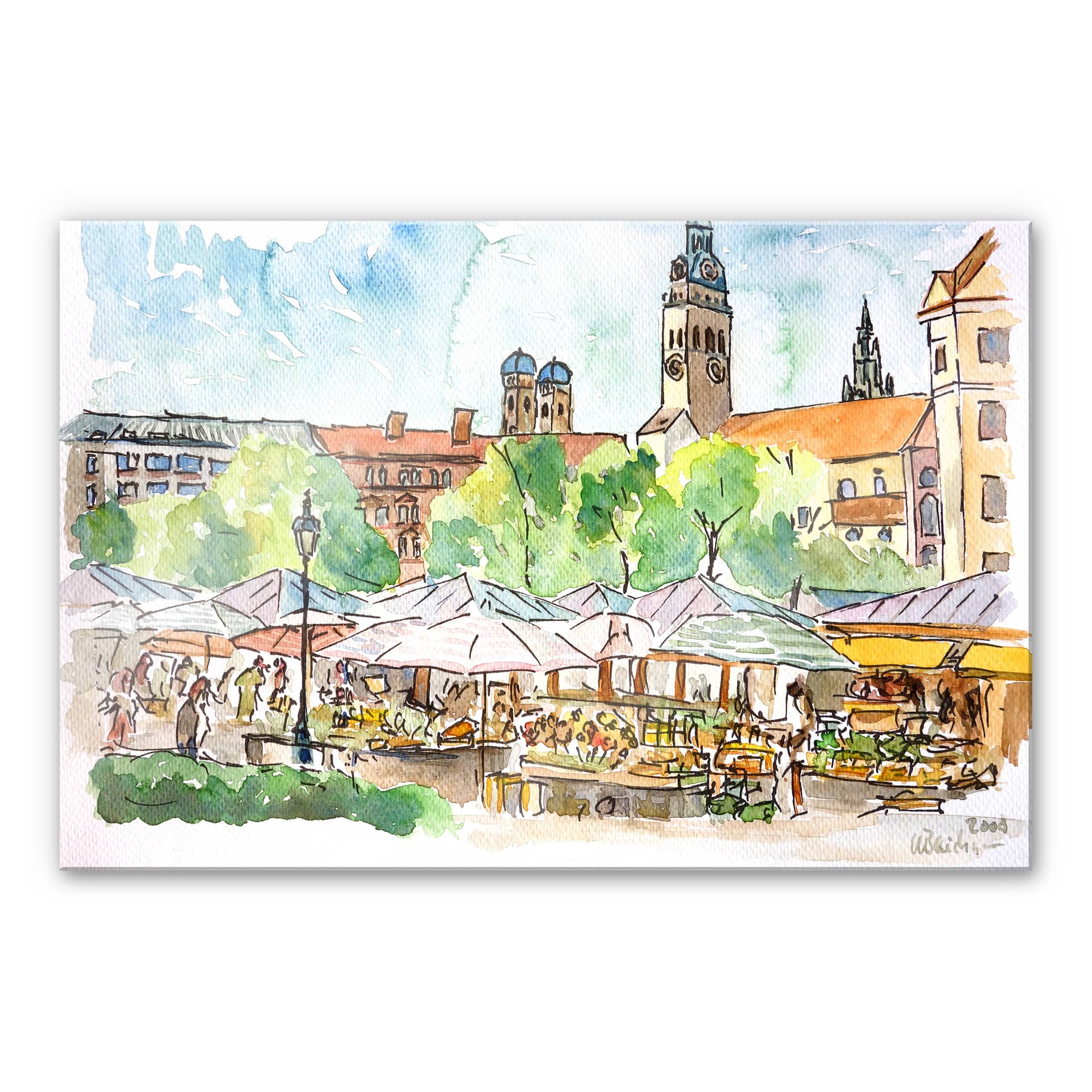 Acrylglasbild Bleichner - München - Viktualienmarkt