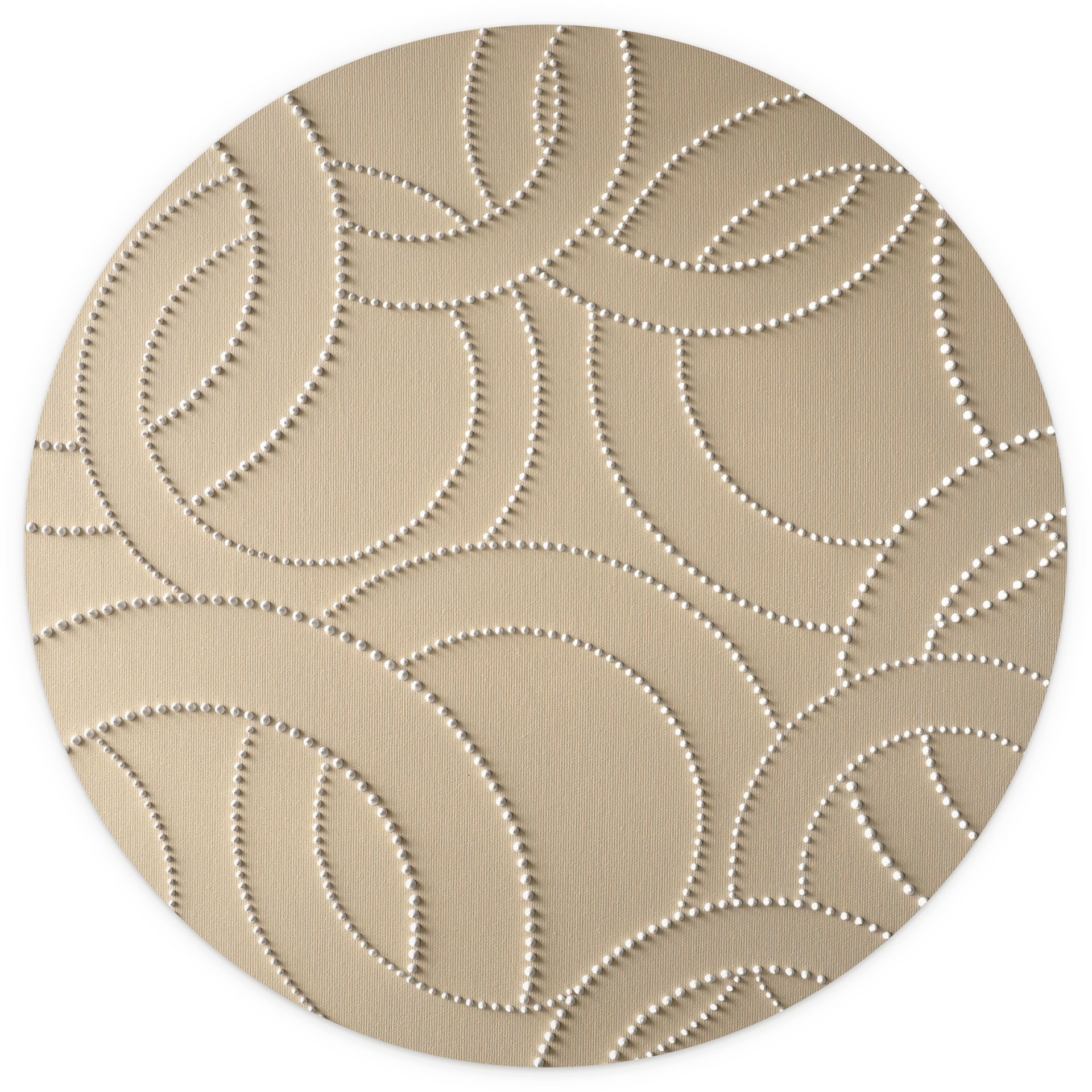 Fotobehang met 3D ontwerp - Abstracte ringen beige - Grande - Rond - vliesbehang/zelfklevend vliesbe