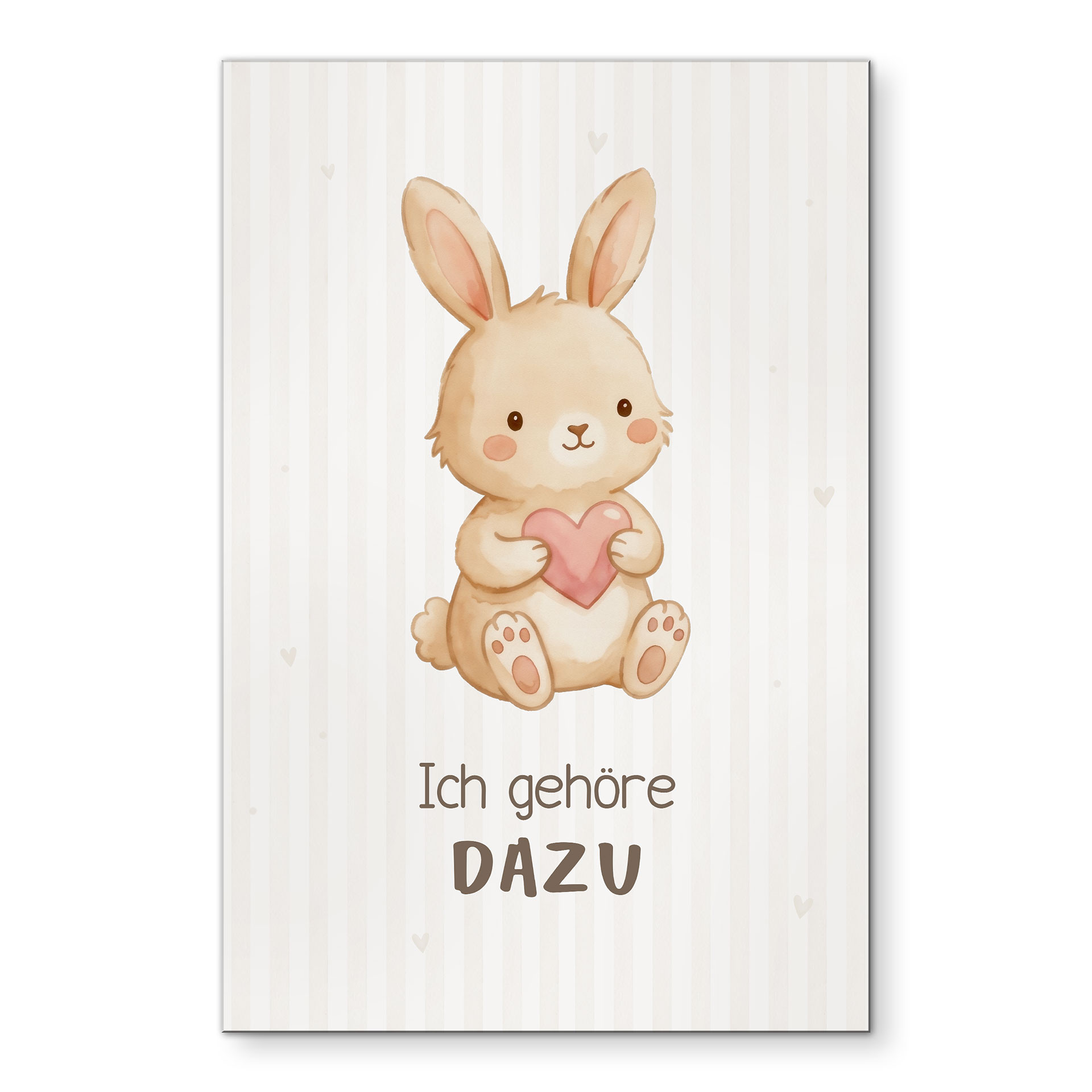 Alu-Dibond Wandbild mit Hase - Kraftsatz 'Ich gehöre dazu' für Kinder