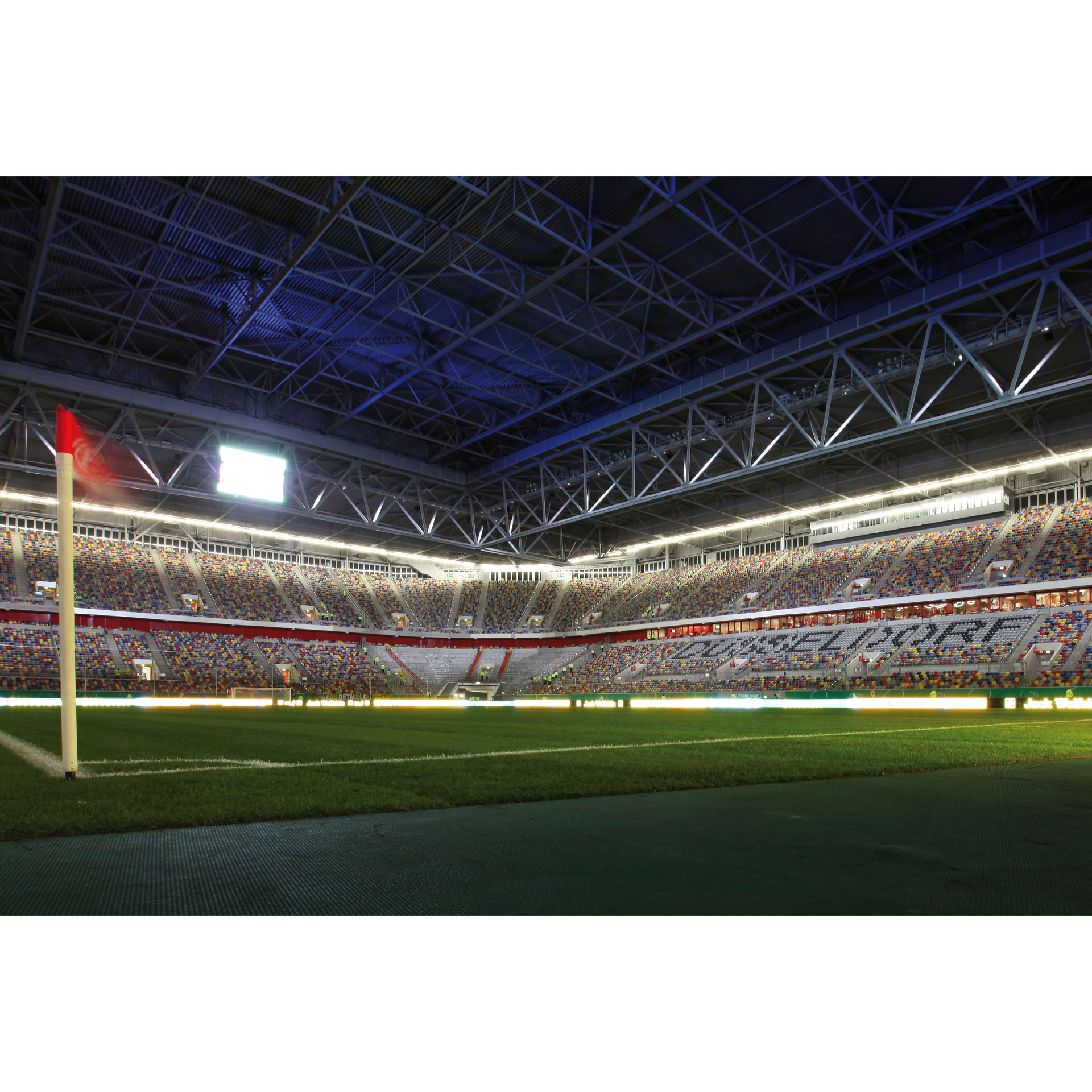 Fototapete - Fortuna Düsseldorf Stadion Eckfahne - 384x260 cm
