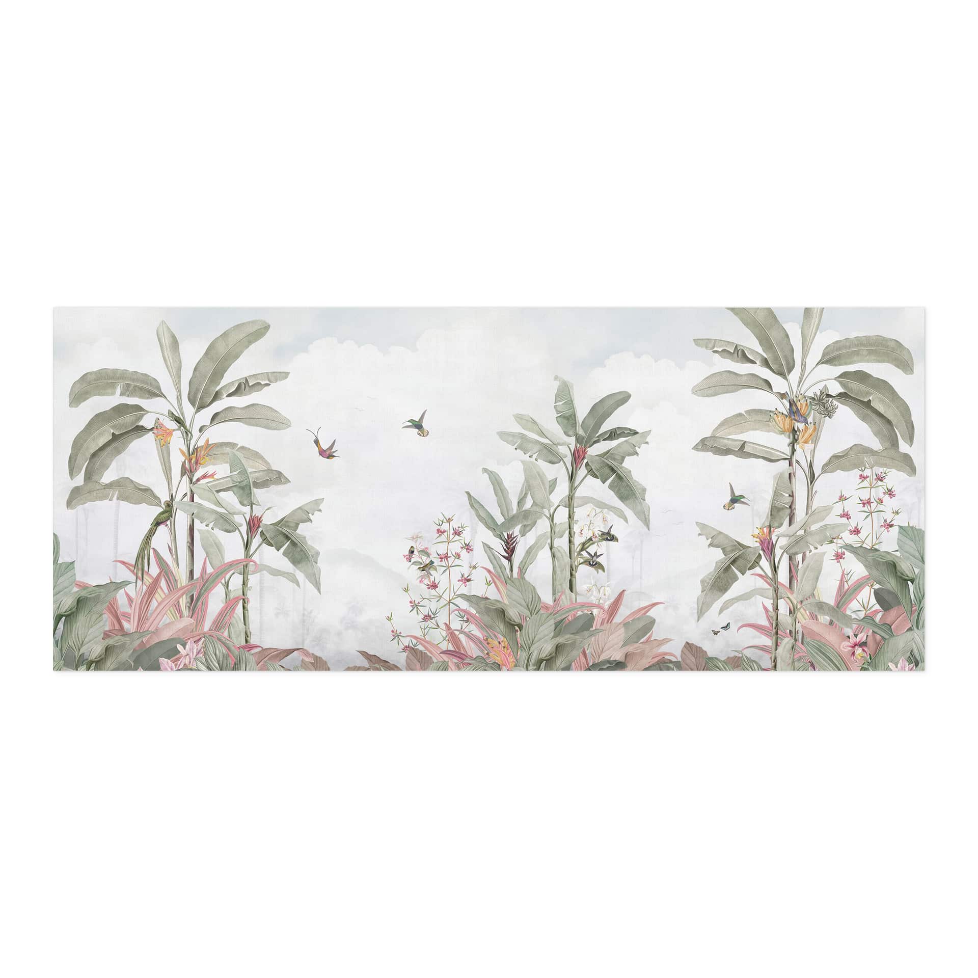 Panel ścienny do kuchni Tropikalna idylla z niebieskim kolibrem - Bloomery Decor