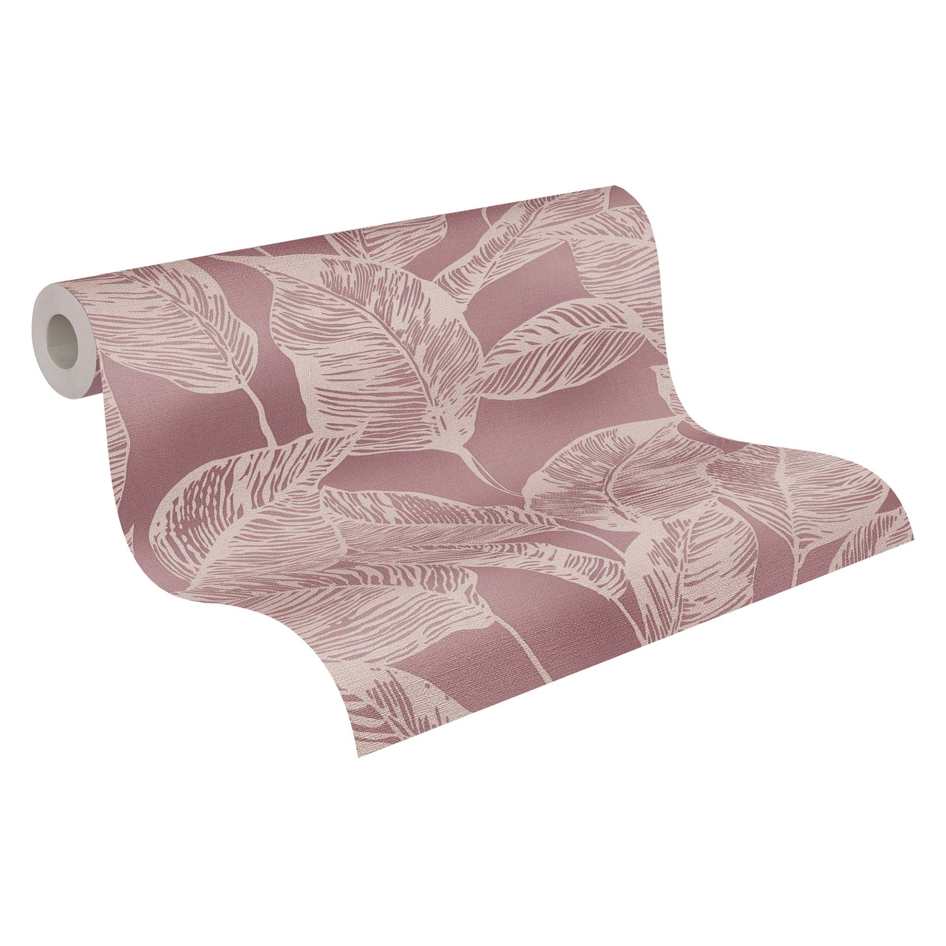 Behang bloemen - vliesbehang bladeren duurzaam van A.S. Création paars beige natuur 386634