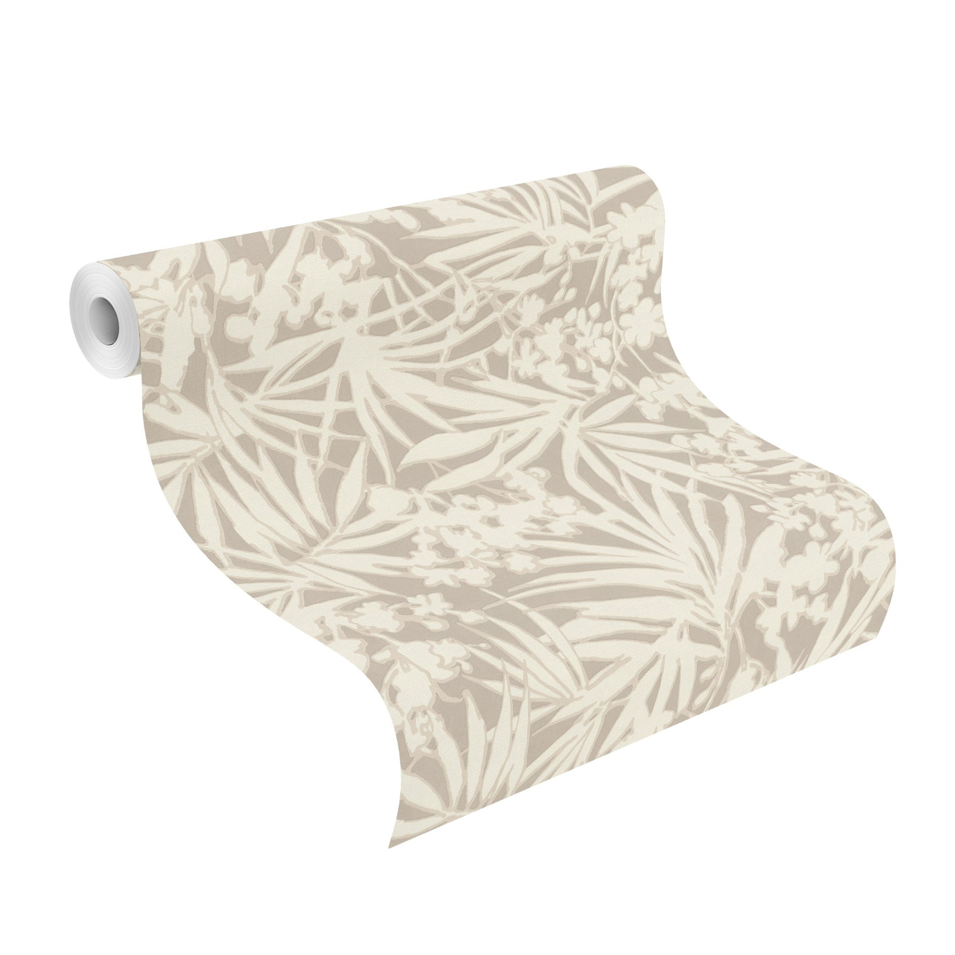 behang met bloemen, vliesbehang Paraiso beige