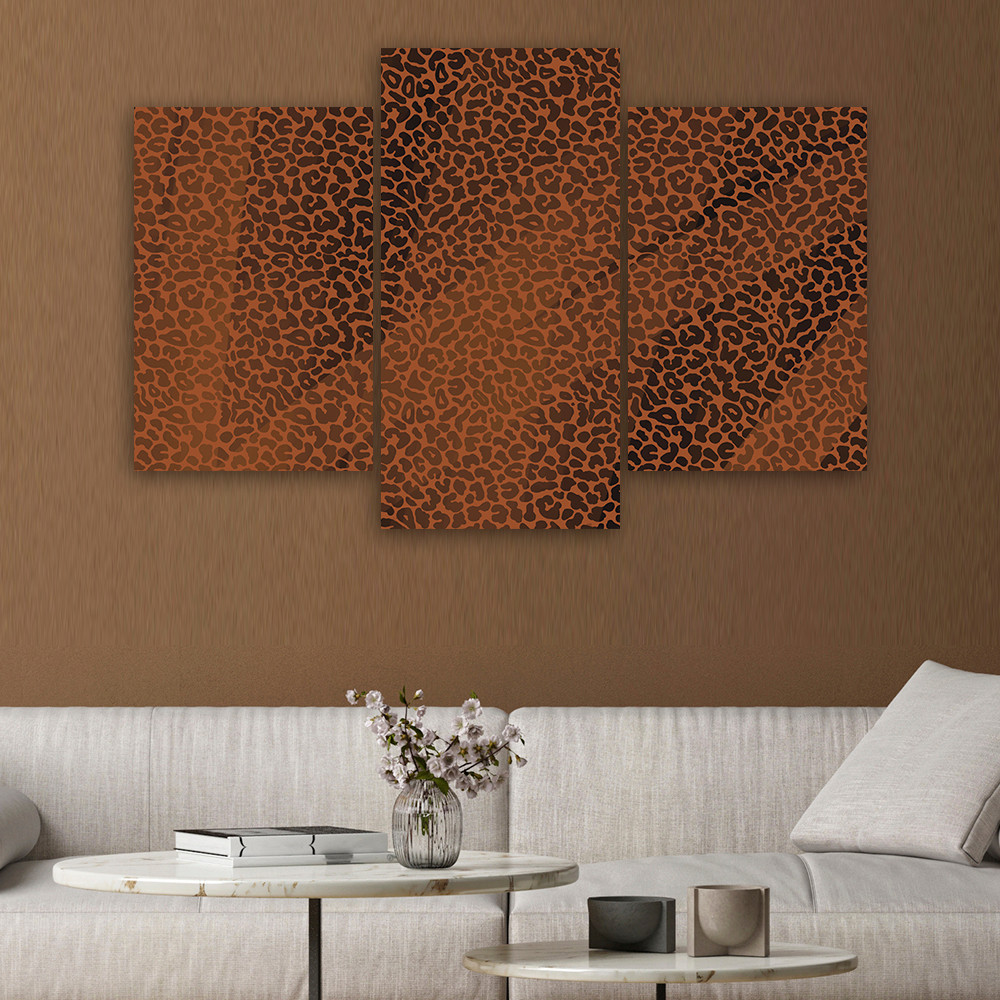 3 stykke lærredsprint, Leopard Leopard Pels Patches Mønster