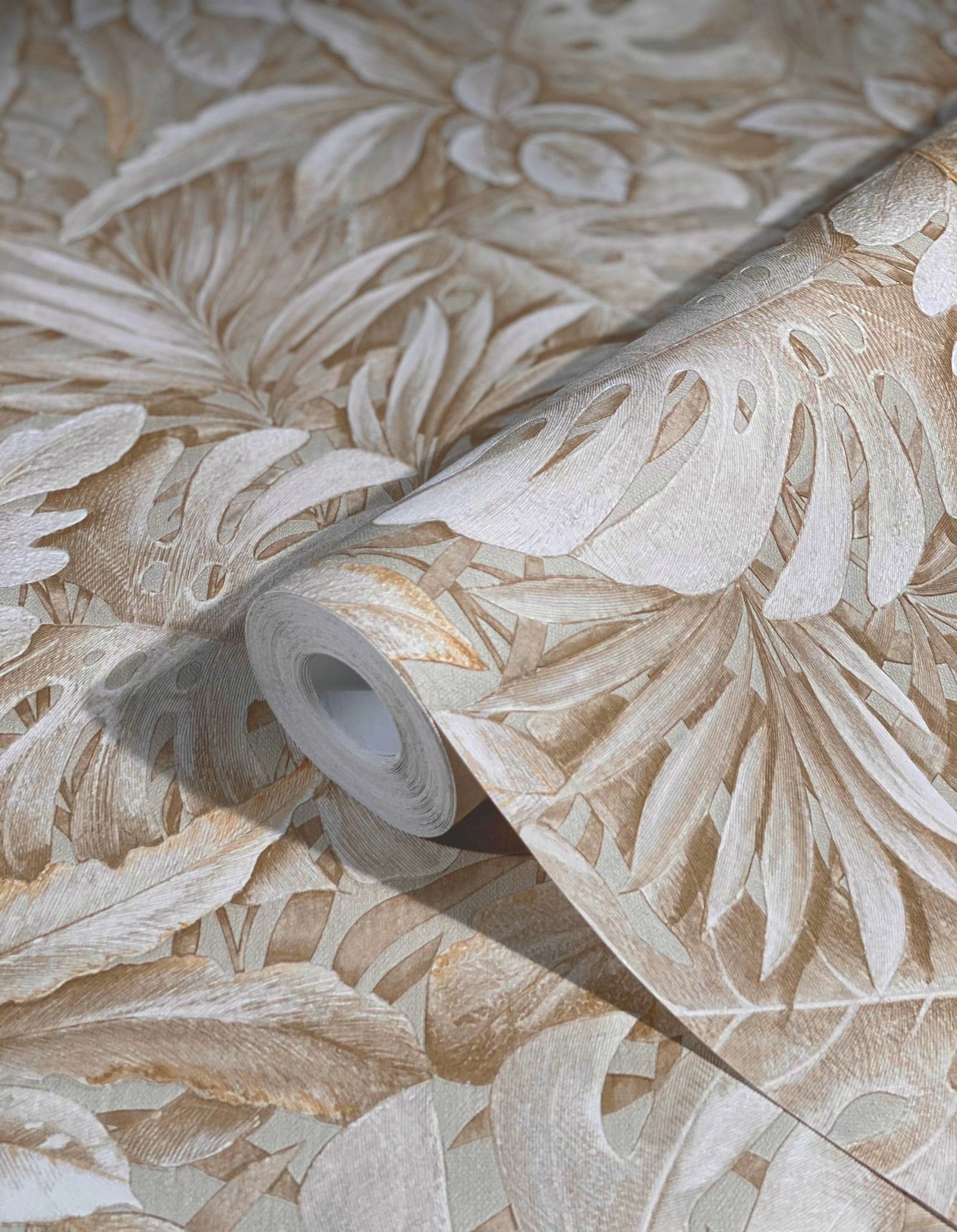 vliesbehang beige gebloemd voor woonkamer slaapkamer behang marburg