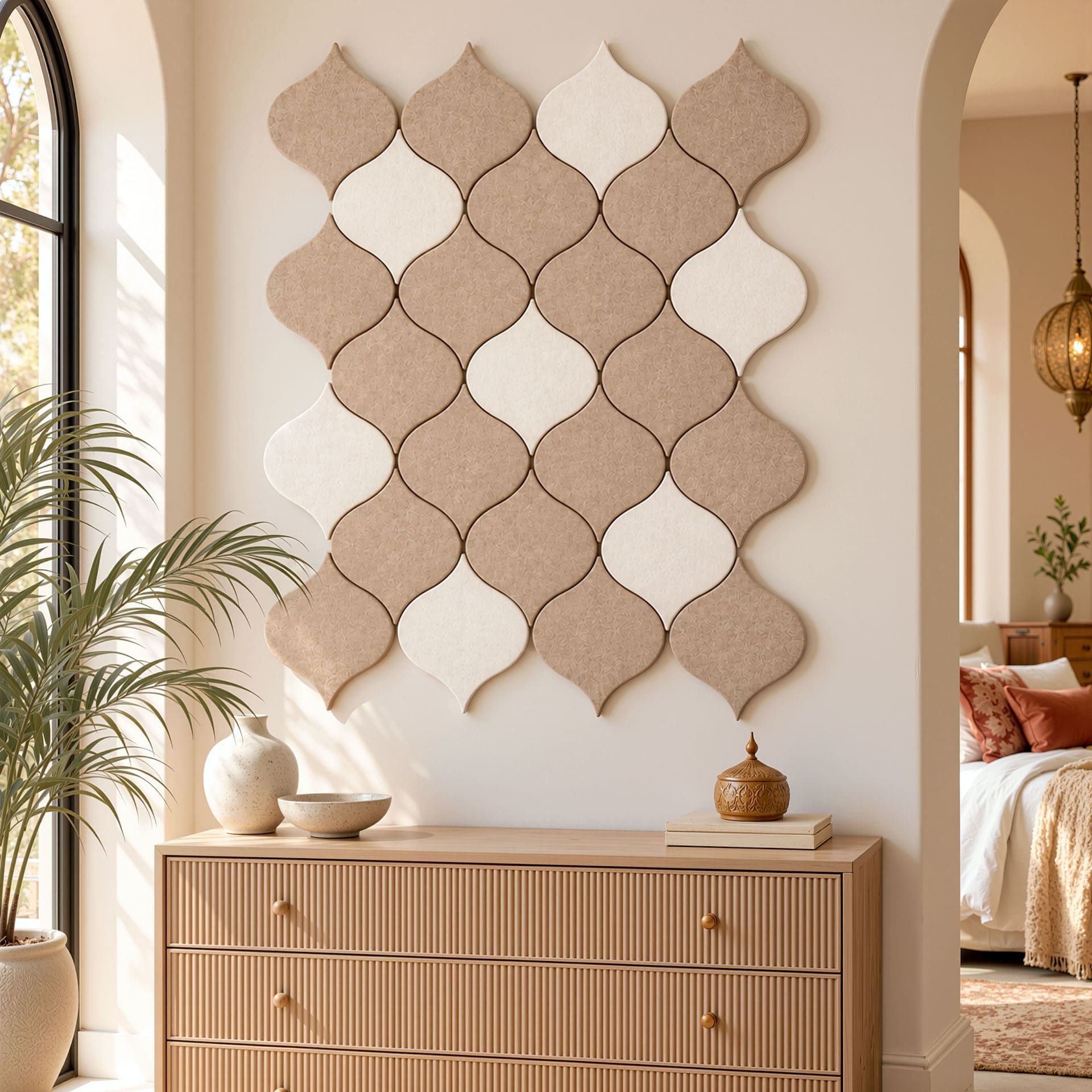 Decoración de pared de fieltro Ornamentos orientales | Decoración de pared & aislamiento acústico