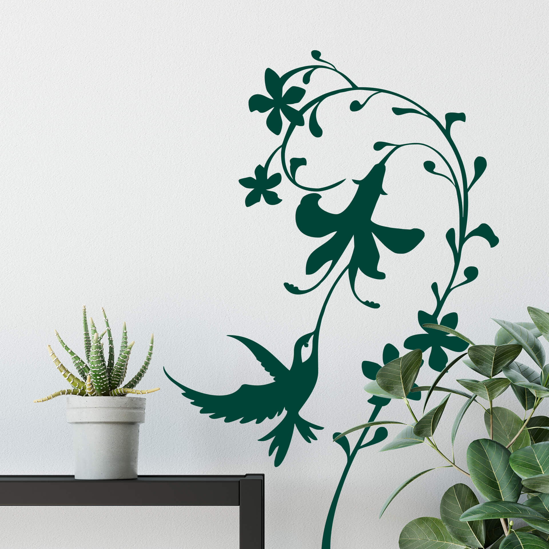 Wallsticker Kolibri Blomster
