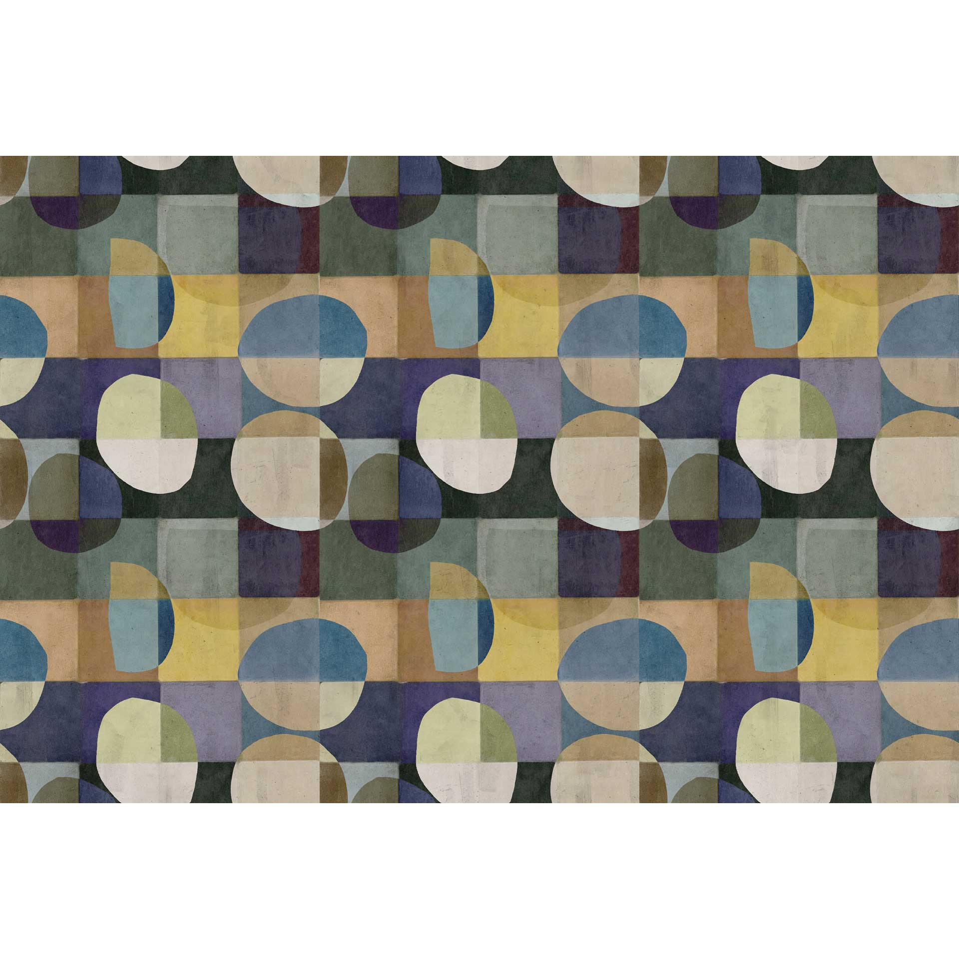 Retro cirkelpatroon behang in aardetinten - vliesbehang met vintage flair