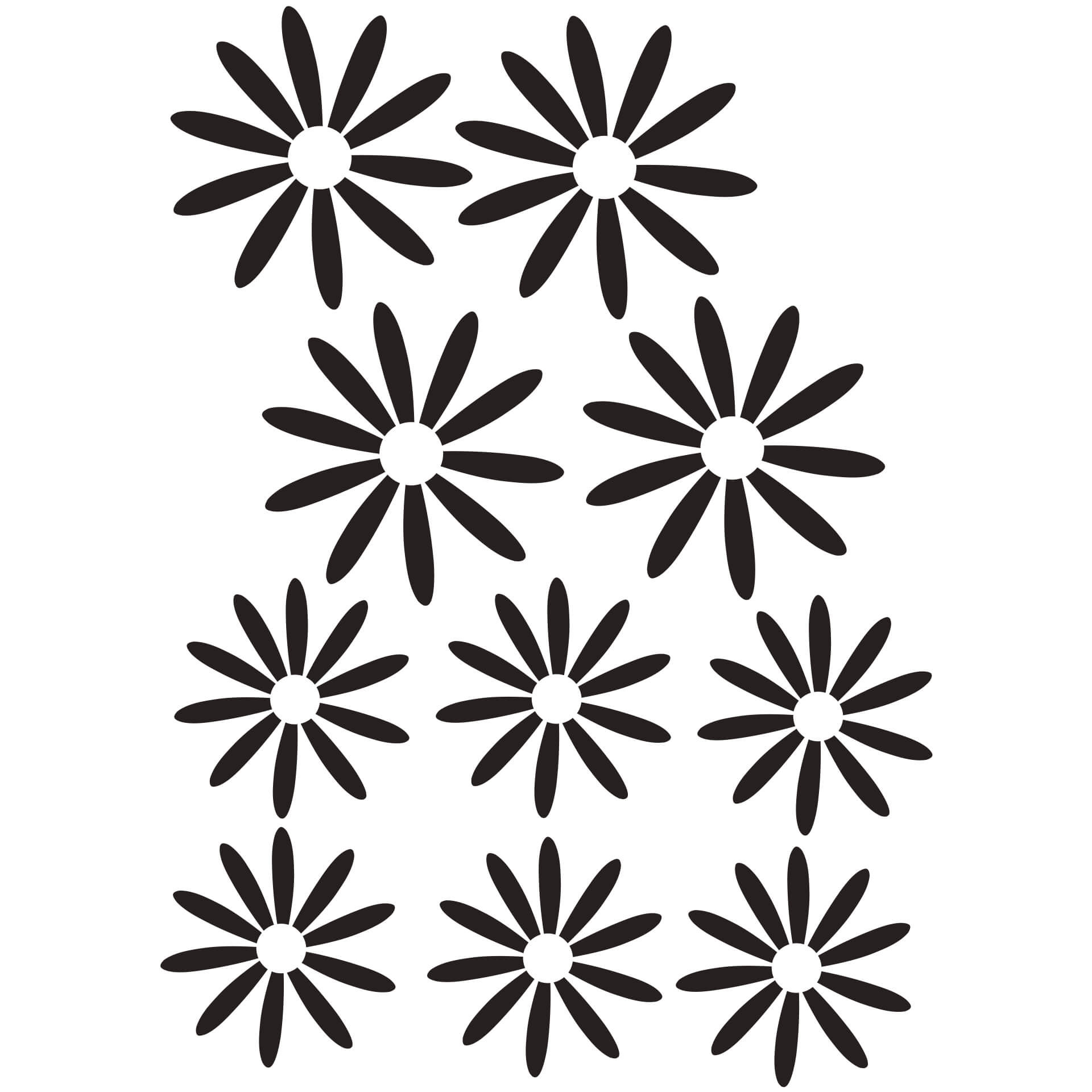 Wallsticker Blomster sæt 15
