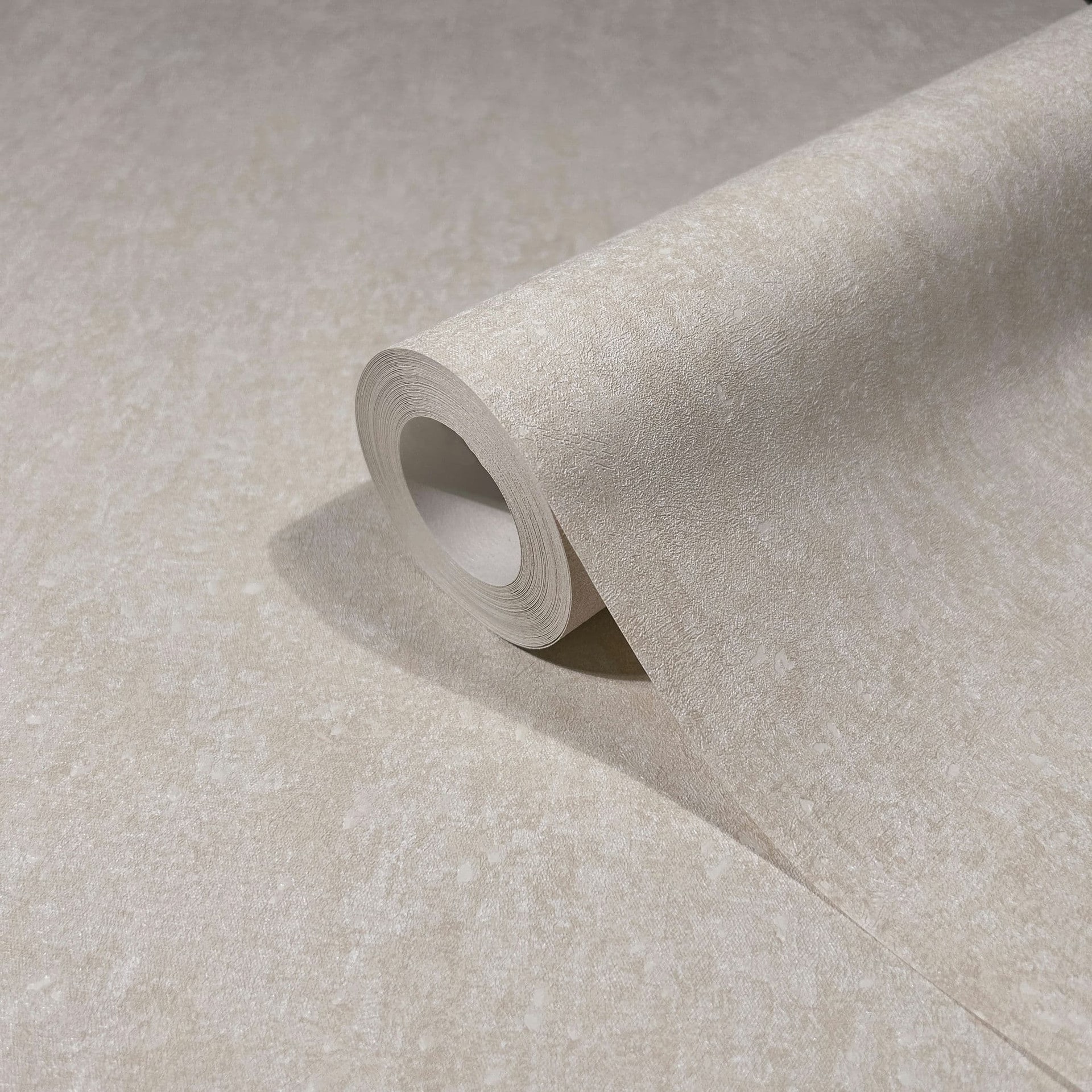 Vliesbehang mat, lichte structuur beige, grijze betonlook