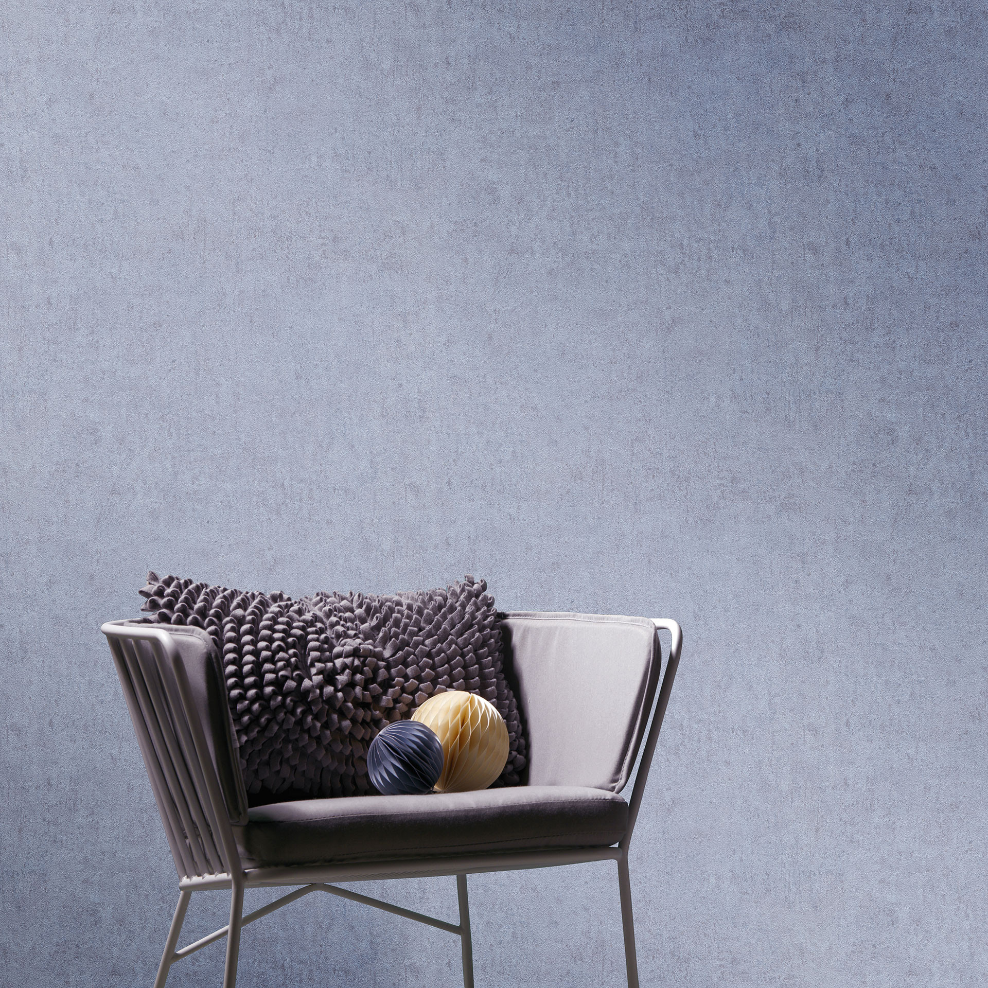 vliesbehang beton motief, effen kleuren, blauw